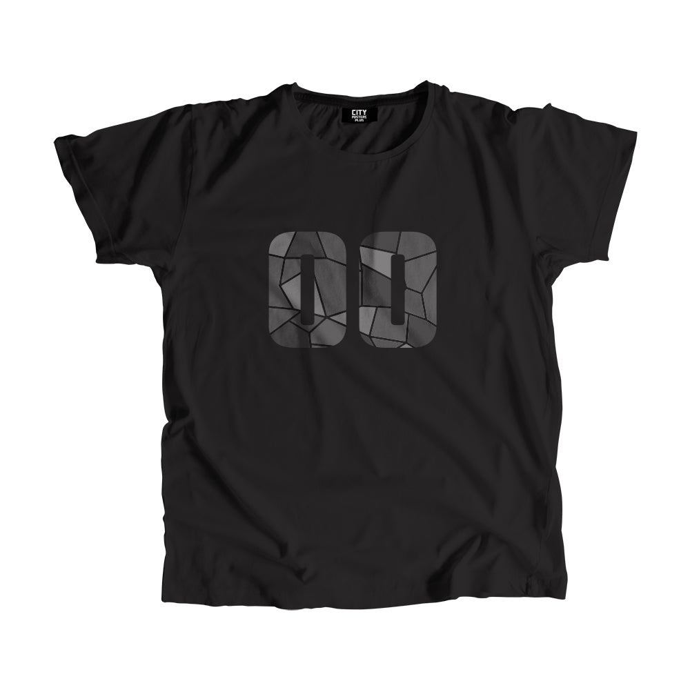 00 Number Men Unisex T-Shirt (Black)| Classic Numeric Graphic Tee