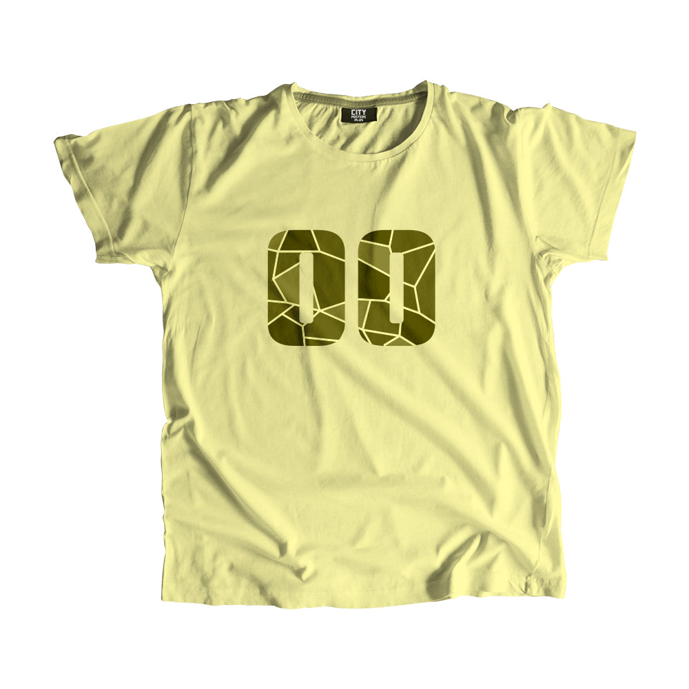 00 Number Men Unisex T-Shirt (Butter Yellow)| Classic Numeric Graphic Tee