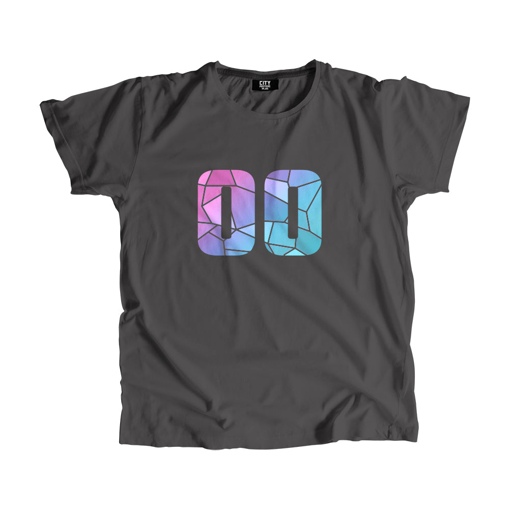 00 Number Men Unisex T-Shirt (Charcoal Grey)| Classic Numeric Graphic Tee