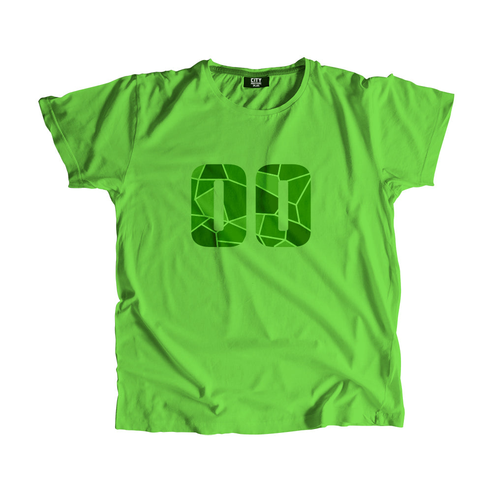 00 Number Men Unisex T-Shirt (Liril Green)| Classic Numeric Graphic Tee