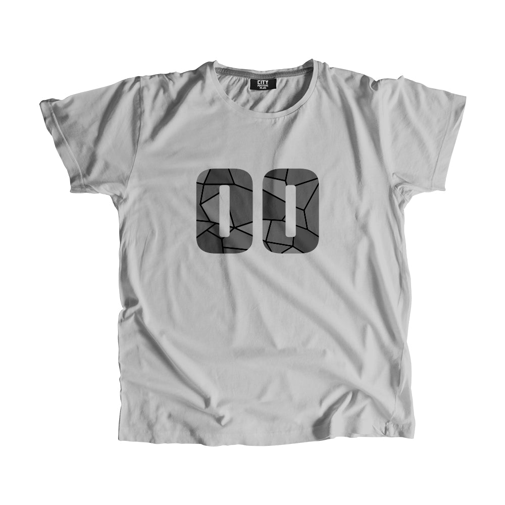 00 Number Men Unisex T-Shirt (Melange Grey)| Classic Numeric Graphic Tee