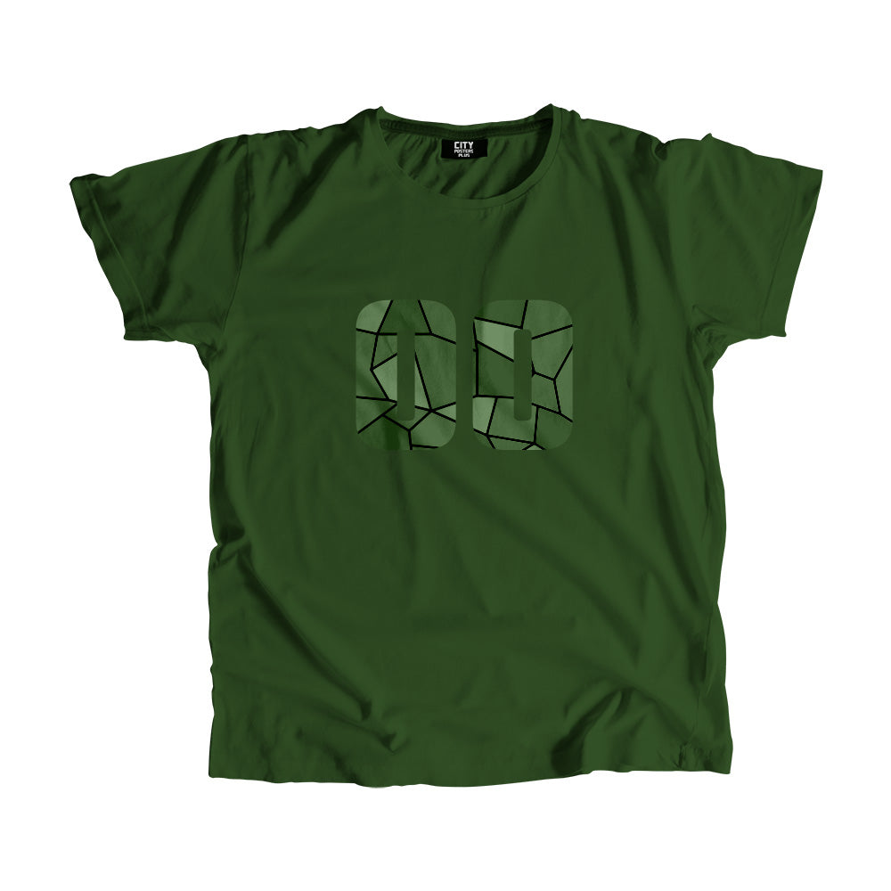 00 Number Men Unisex T-Shirt (Olive Green)| Classic Numeric Graphic Tee