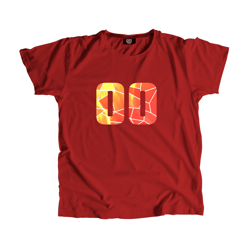 00 Number Men Unisex T-Shirt (Red)| Classic Numeric Graphic Tee