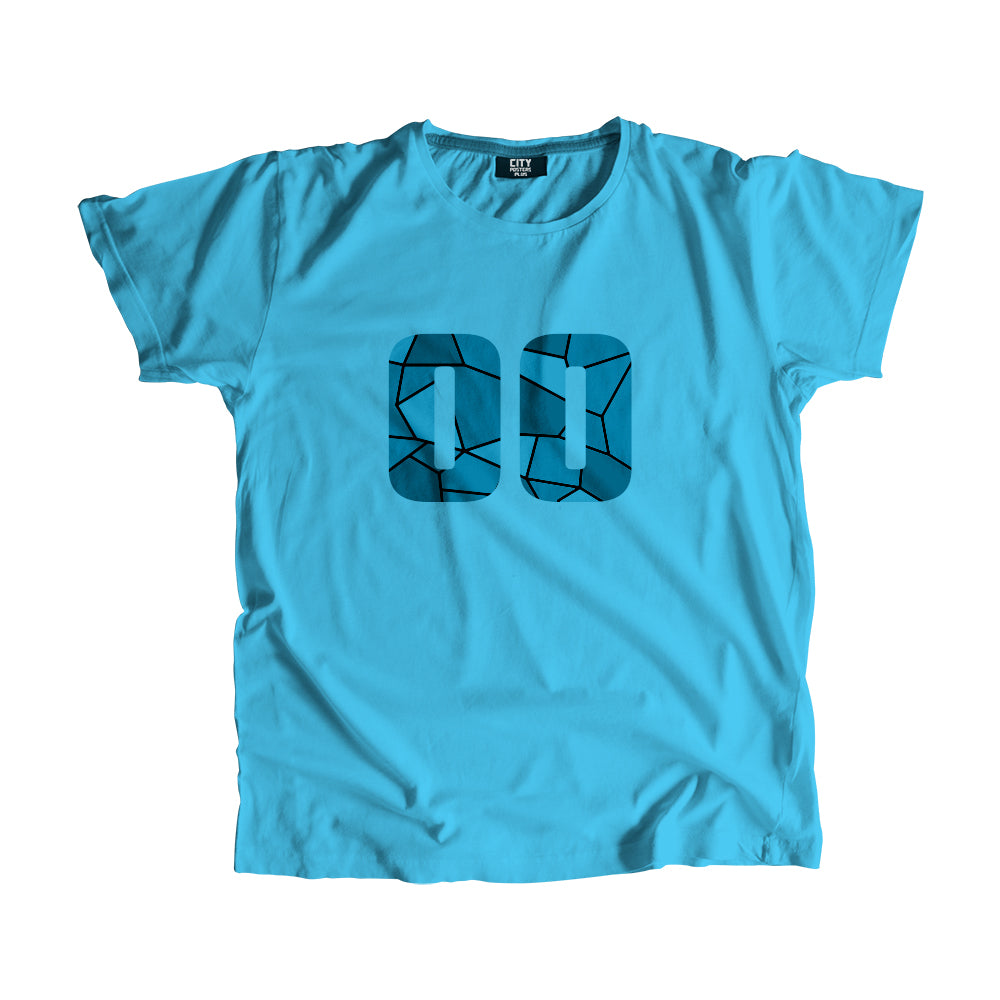 00 Number Men Unisex T-Shirt (Sky Blue)| Classic Numeric Graphic Tee