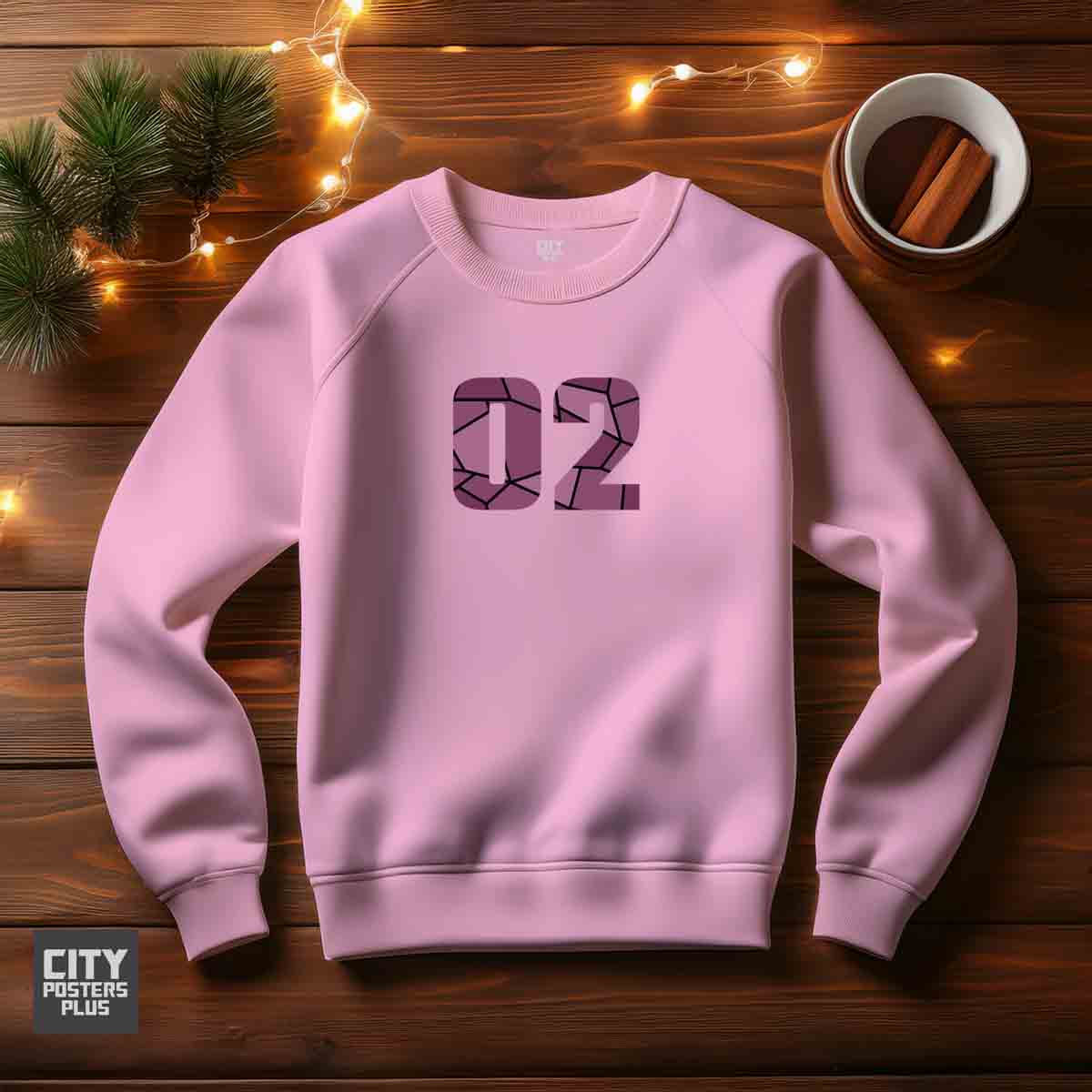 02 Number Unisex Sweatshirt (Light Pink) Premium Graphic Crewneck