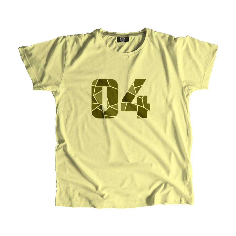 04 Number Men Unisex T-Shirt (Butter Yellow)| Classic Numeric Graphic Tee