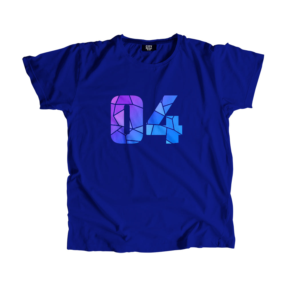 04 Number Men Unisex T-Shirt (Royal Blue)| Classic Numeric Graphic Tee