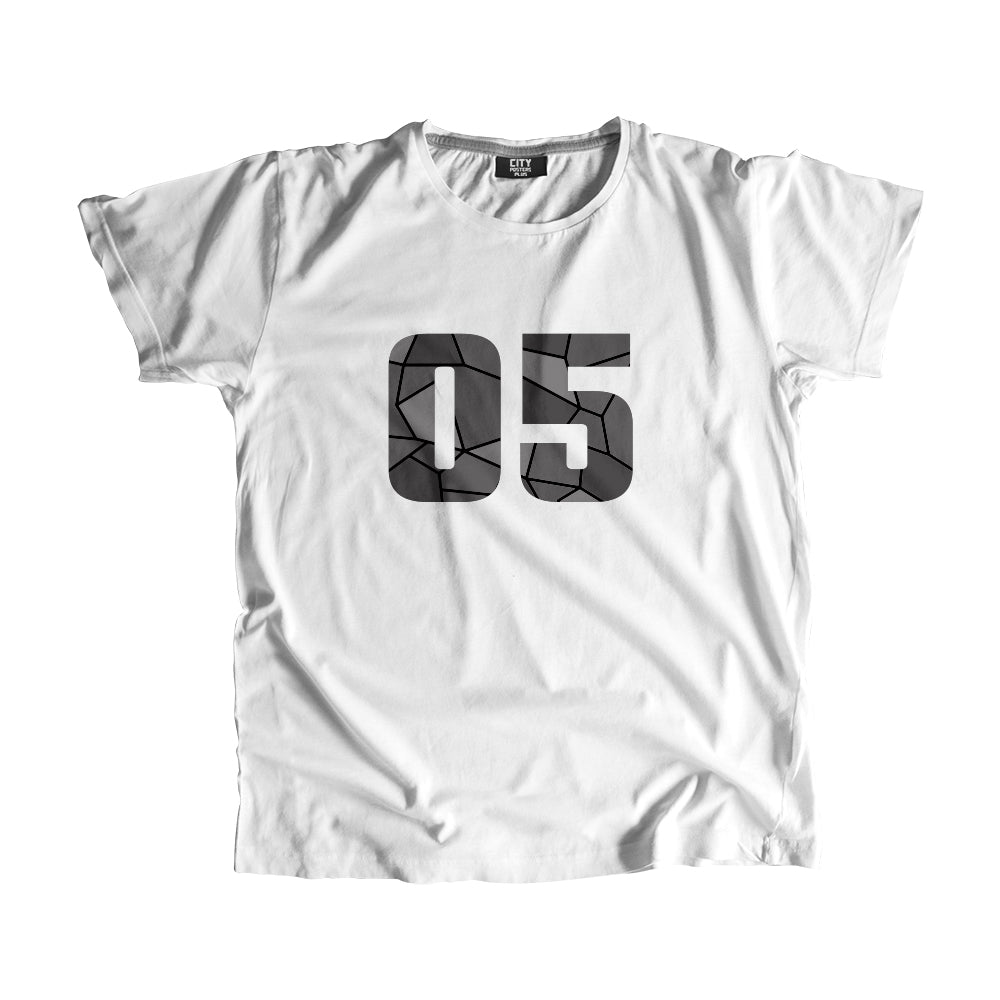 05 Number Men Unisex T-Shirt (White)| Classic Numeric Graphic Tee
