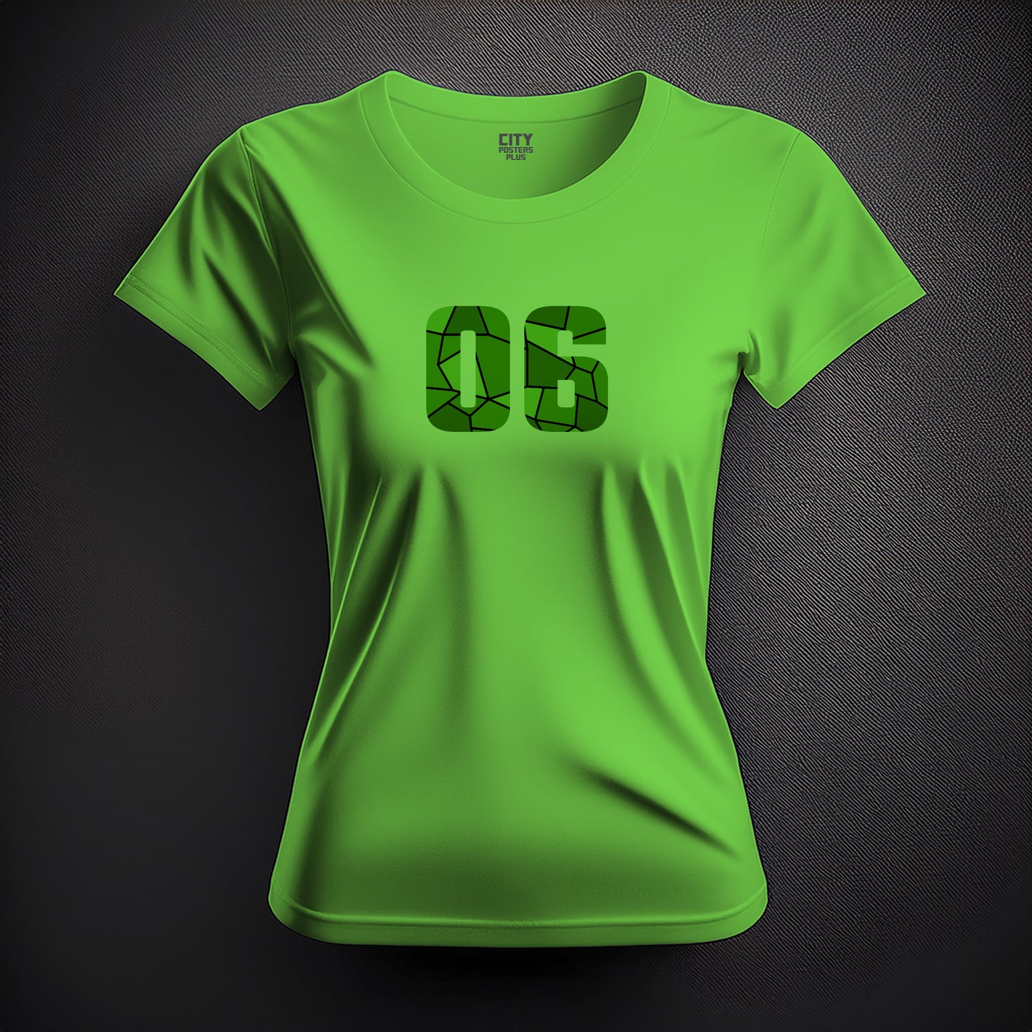 06 Number Women T-Shirt (Liril Green) | Stylish Numeric Graphic Tee