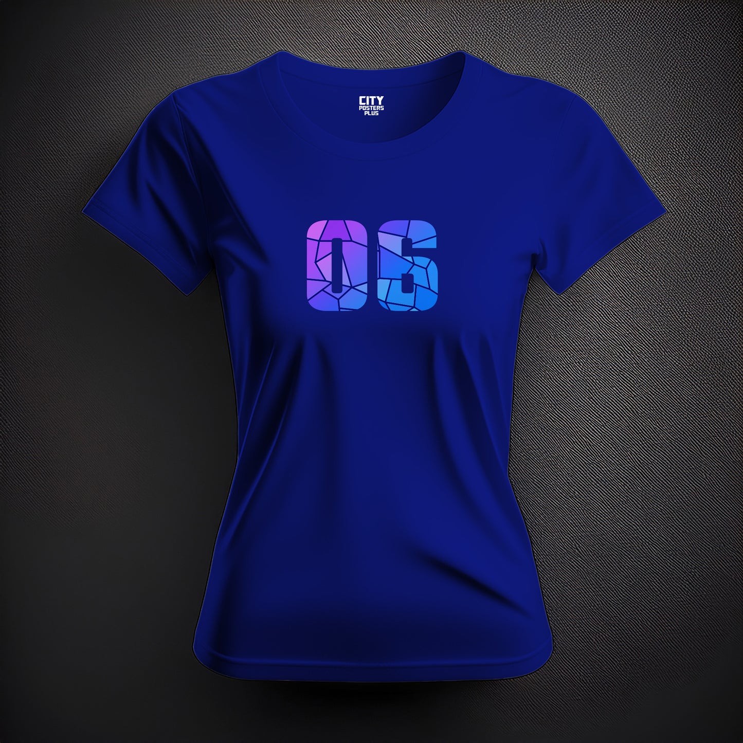 06 Number Women T-Shirt (Royal Blue) | Stylish Numeric Graphic Tee