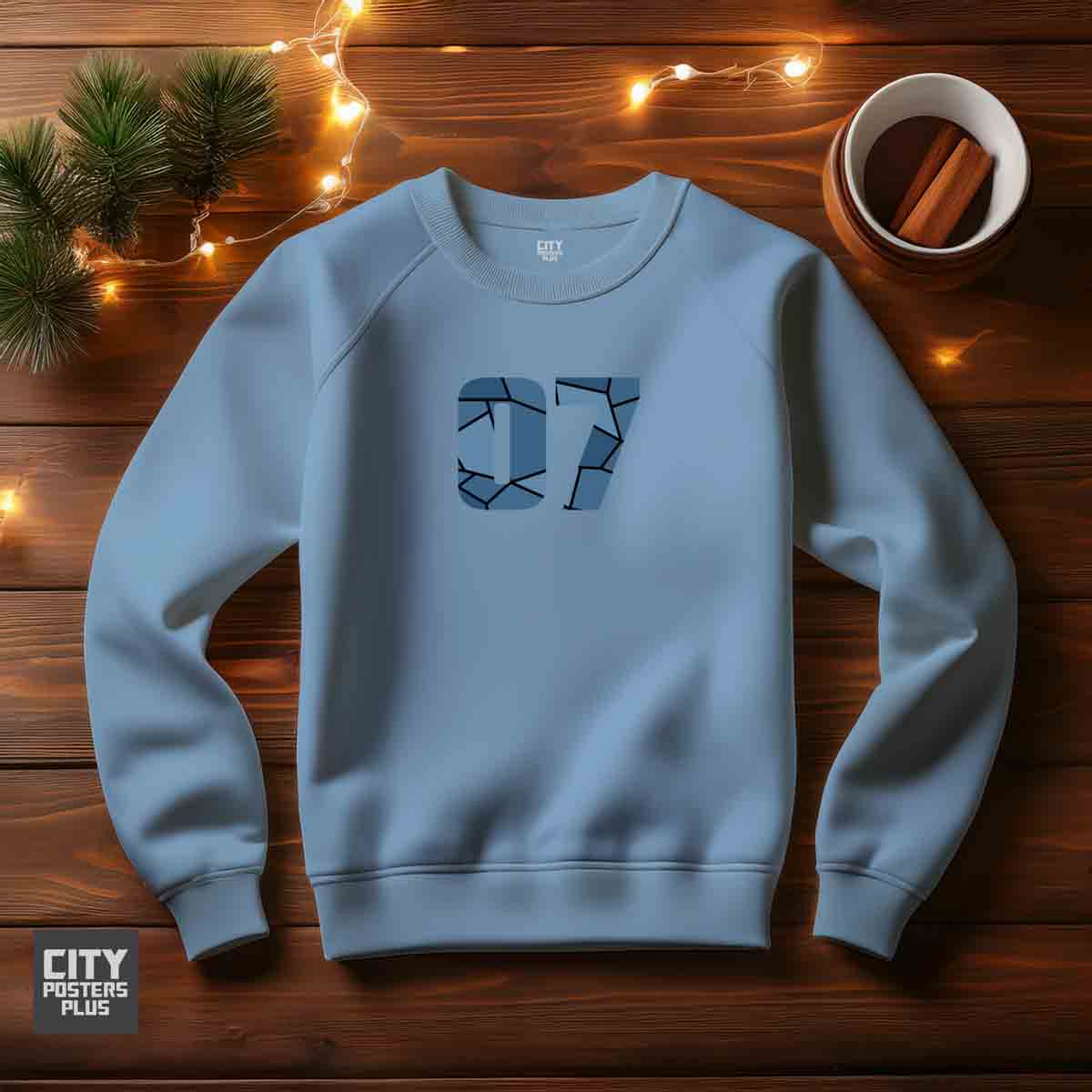 07 Number Unisex Sweatshirt (Baby Blue) Premium Graphic Crewneck