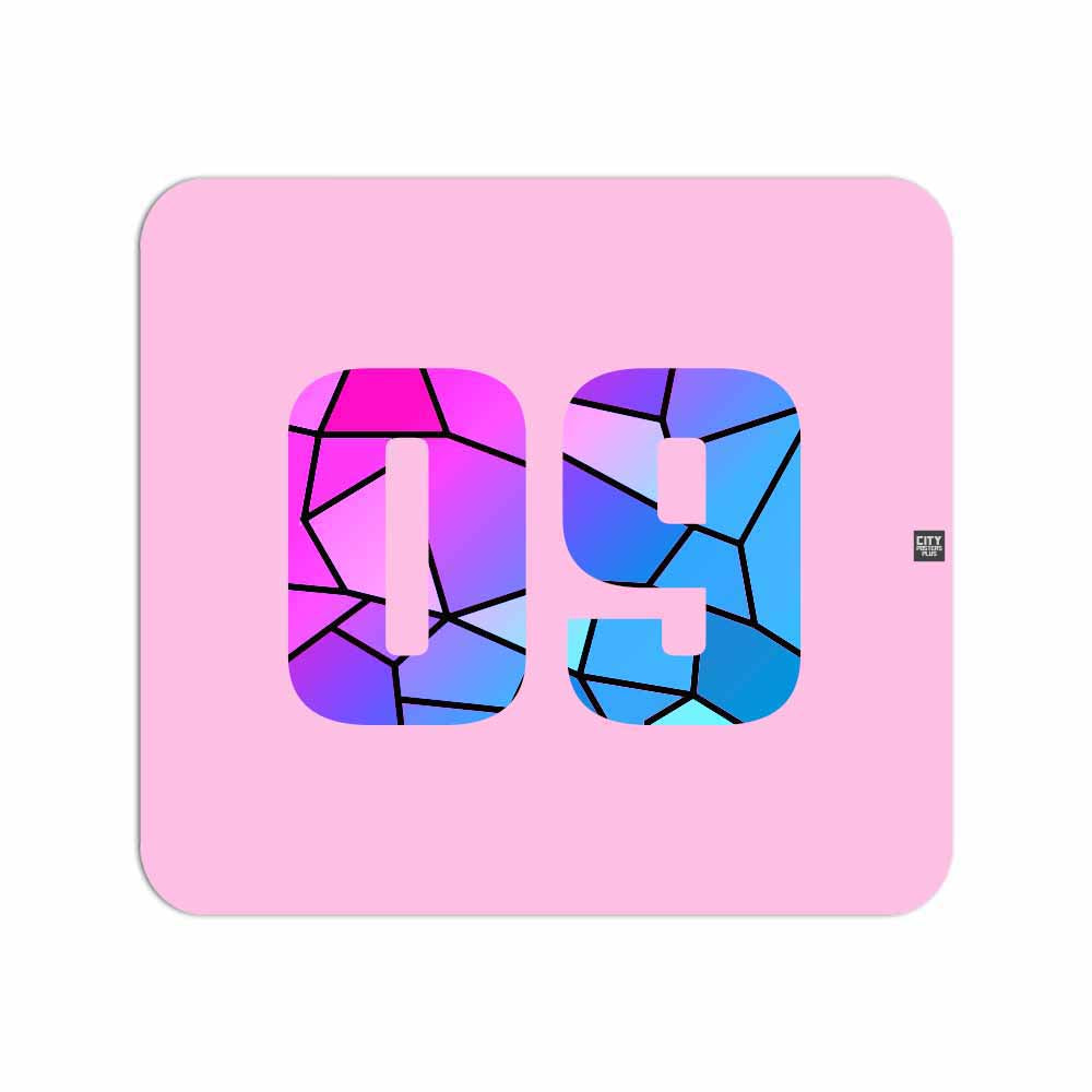09 Number Mousepad (Light Pink)