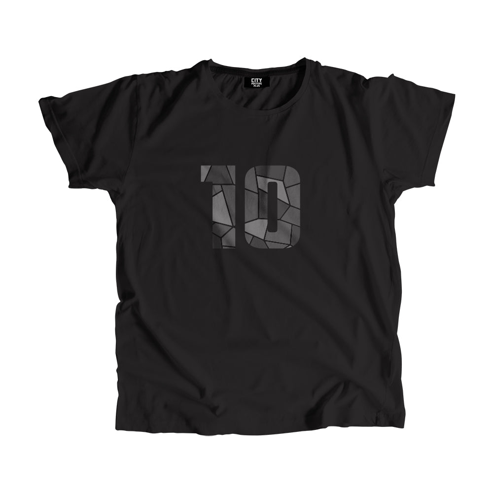 10 Number Men Unisex T-Shirt (Black)| Classic Numeric Graphic Tee