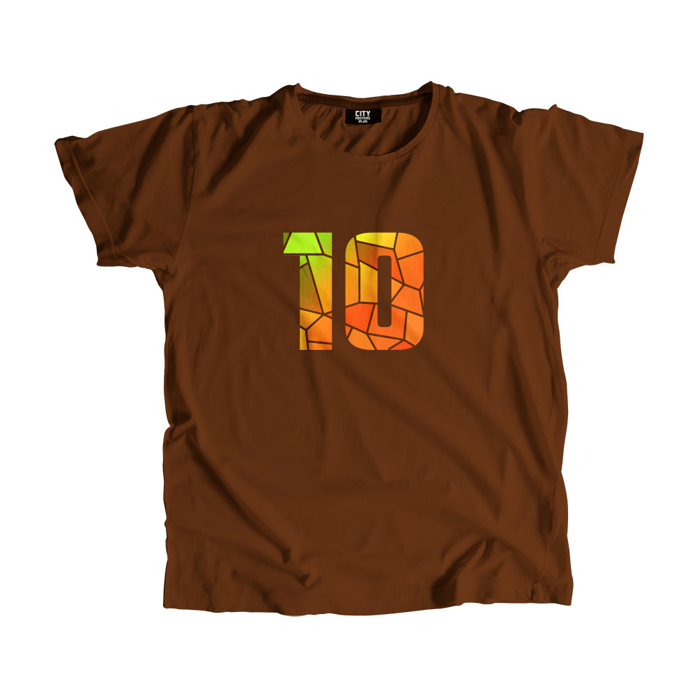 10 Number Men Unisex T-Shirt (Brown)| Classic Numeric Graphic Tee