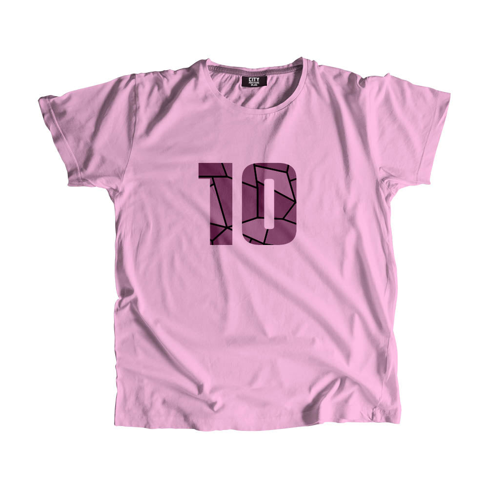 10 Number Men Unisex T-Shirt (Light Pink)| Classic Numeric Graphic Tee