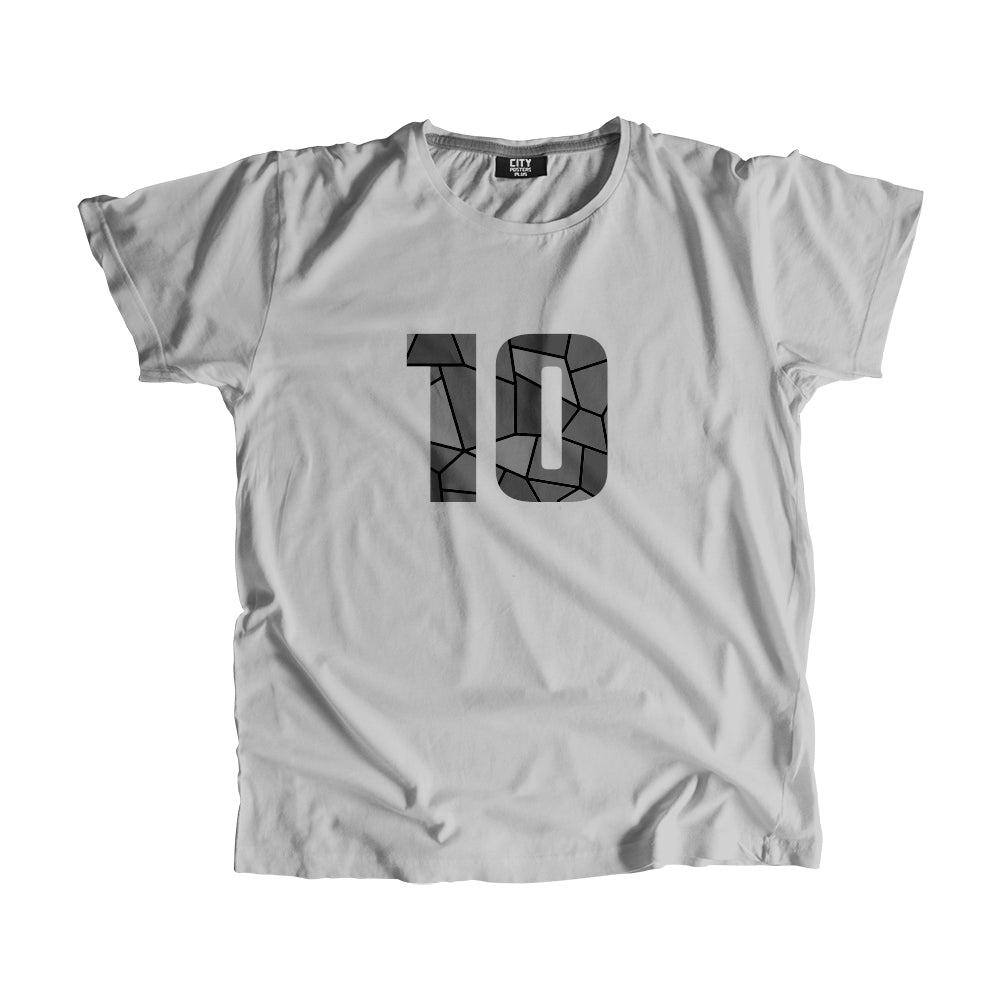 10 Number Men Unisex T-Shirt (Melange Grey)| Classic Numeric Graphic Tee