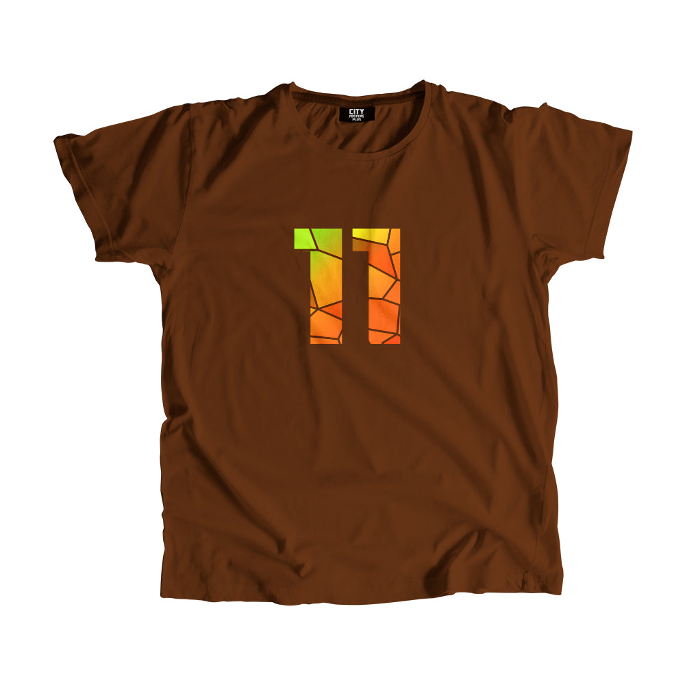 11 Number Men Unisex T-Shirt (Brown)| Classic Numeric Graphic Tee