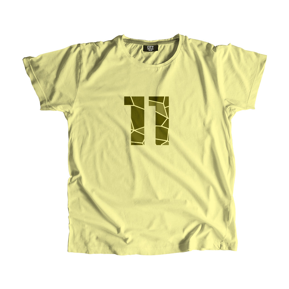 11 Number Men Unisex T-Shirt (Butter Yellow)| Classic Numeric Graphic Tee