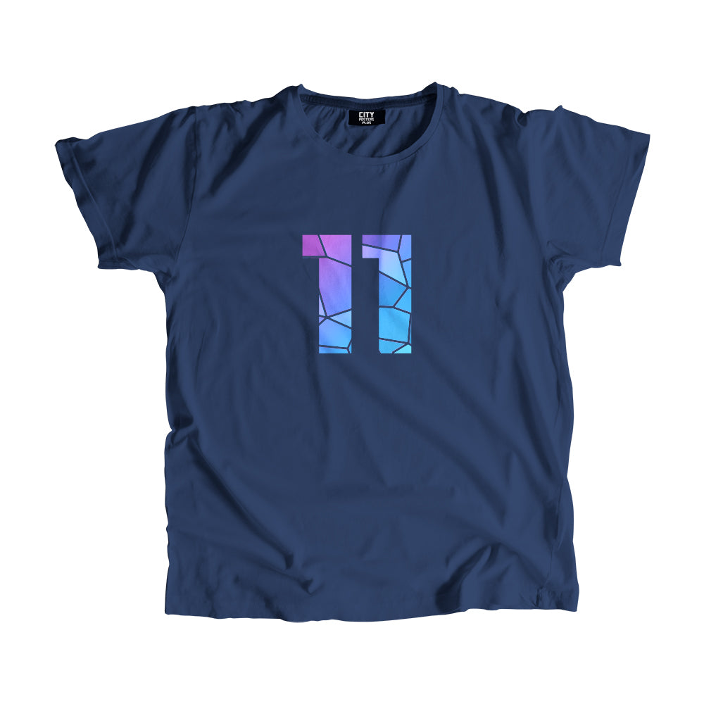 11 Number Men Unisex T-Shirt (Navy Blue)| Classic Numeric Graphic Tee