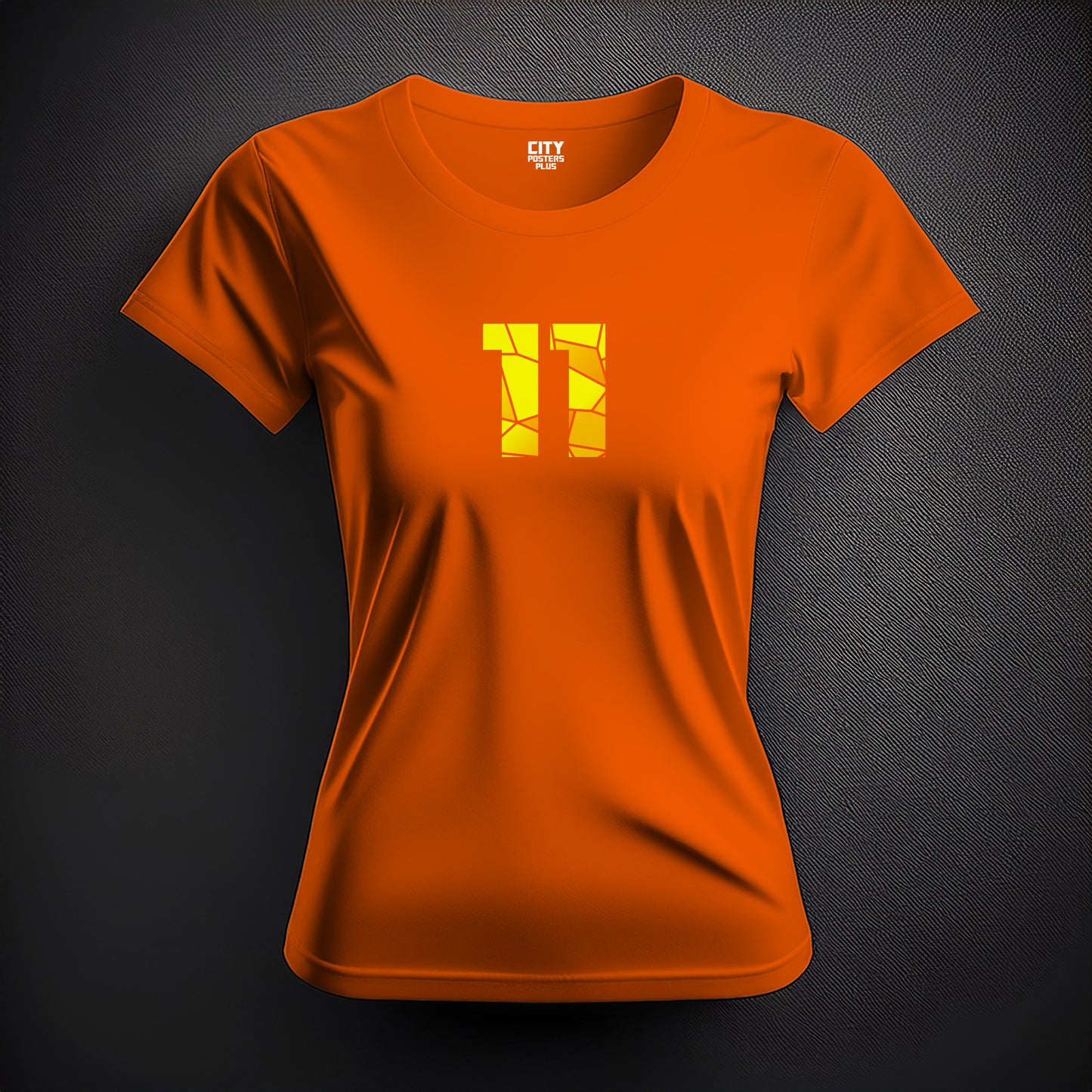 11 Number Women T-Shirt (Orange) | Stylish Numeric Graphic Tee