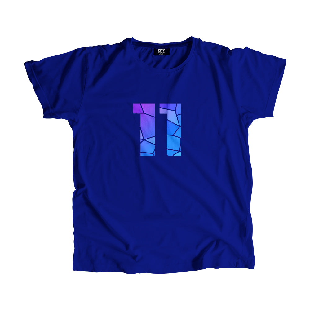 11 Number Men Unisex T-Shirt (Royal Blue)| Classic Numeric Graphic Tee