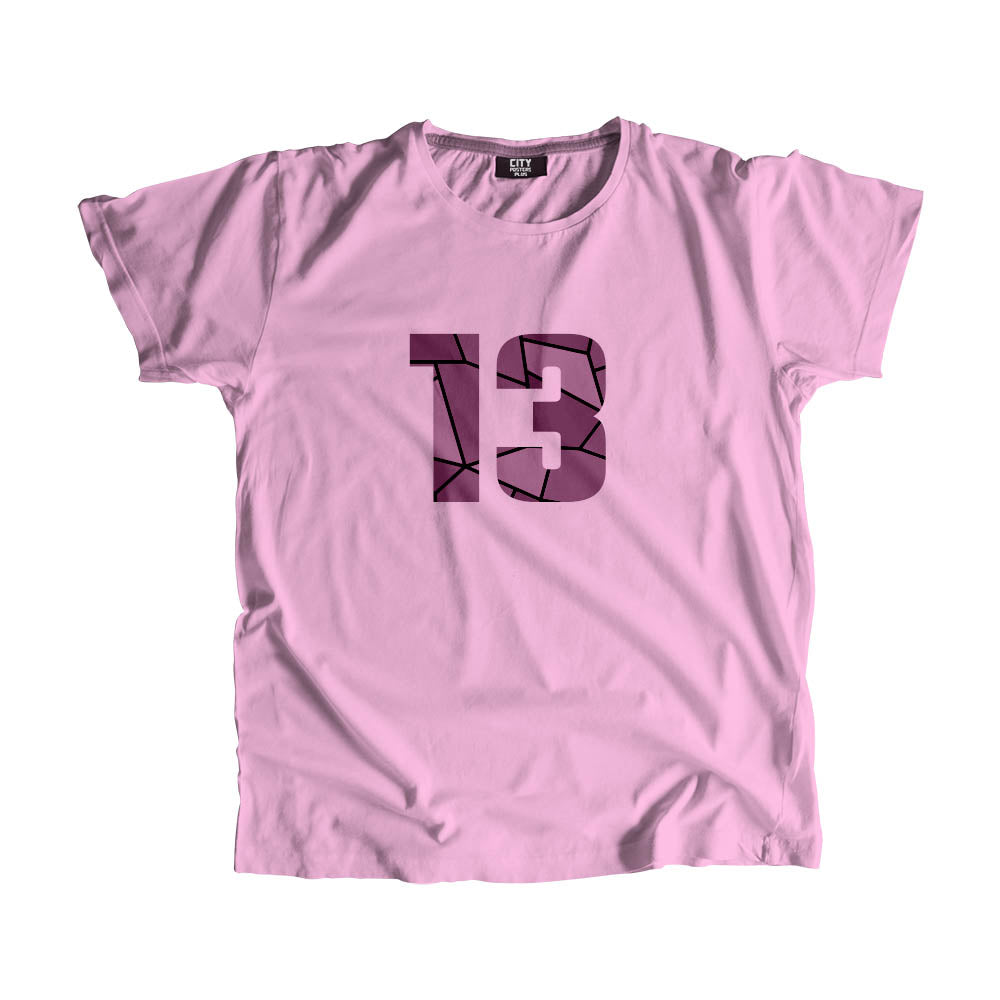 13 Number Men Unisex T-Shirt (Light Pink)| Classic Numeric Graphic Tee