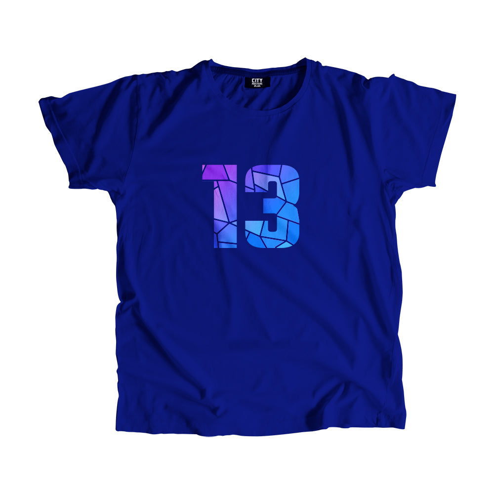 13 Number Men Unisex T-Shirt (Royal Blue)| Classic Numeric Graphic Tee
