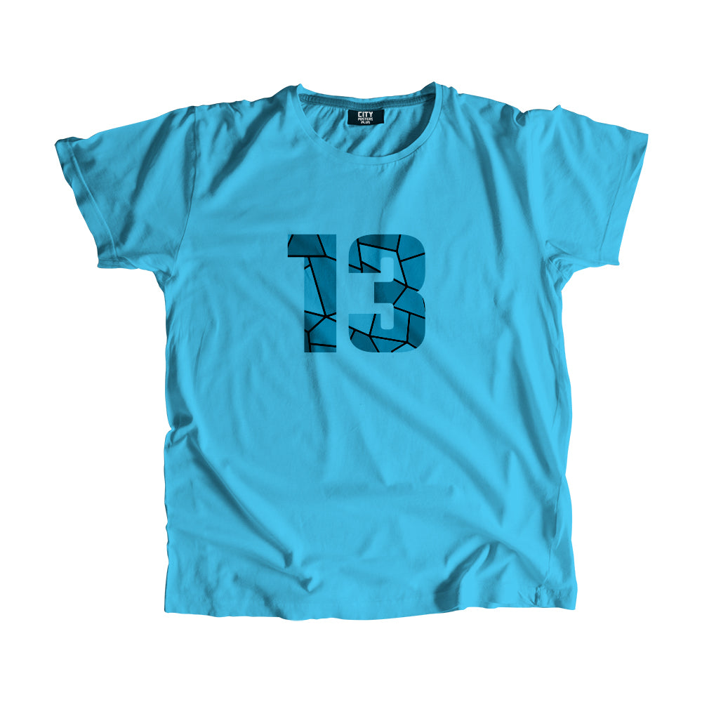 13 Number Men Unisex T-Shirt (Sky Blue)| Classic Numeric Graphic Tee
