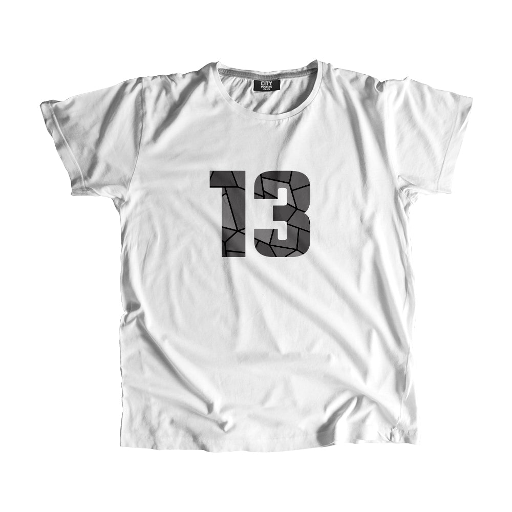 13 Number Men Unisex T-Shirt (White)| Classic Numeric Graphic Tee