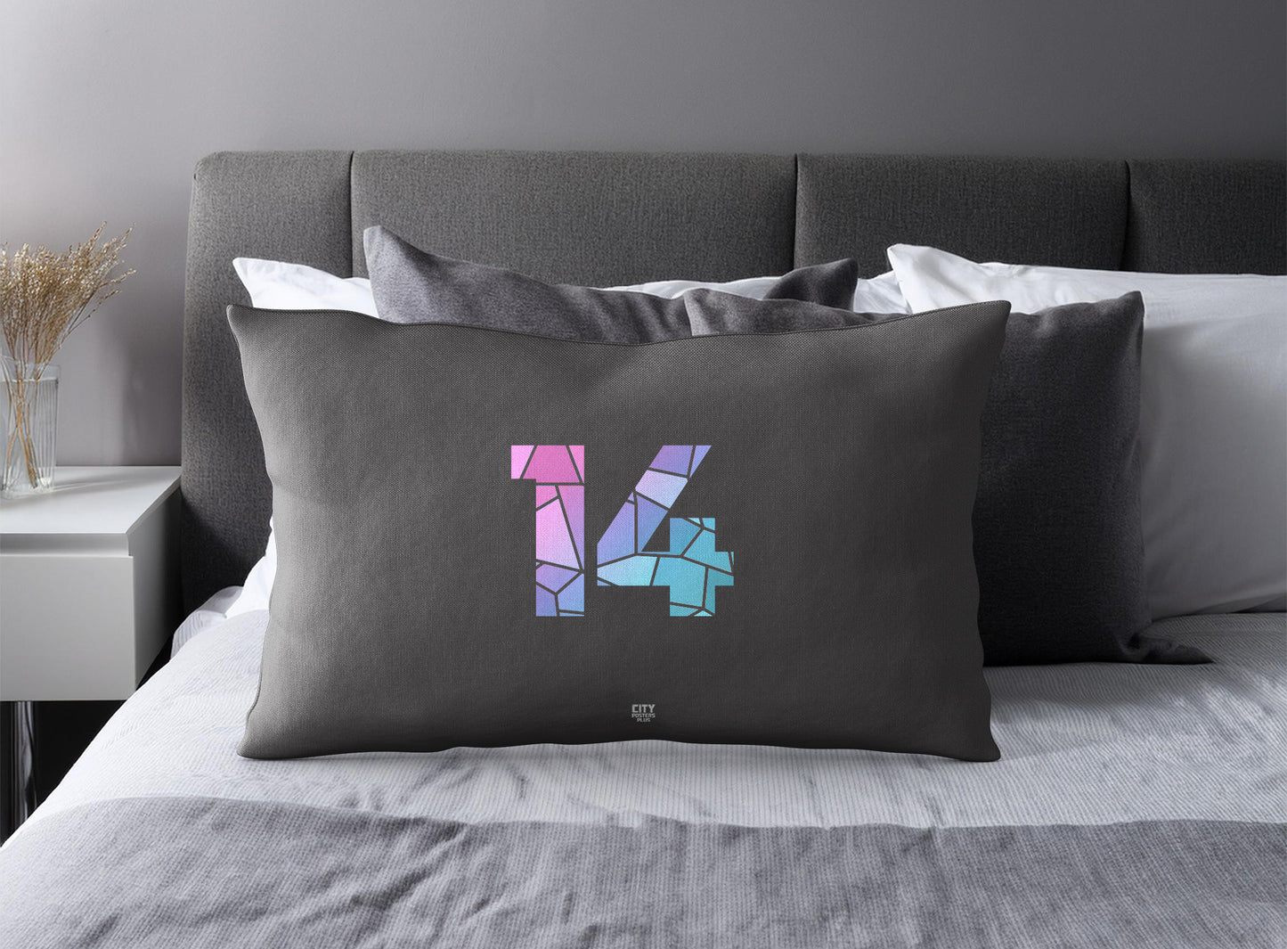 14 Number Square & Rectangle Pillow Cases | Modern Numeric Throw Pillow Covers | Print Deliver Plus by City Posters Plus