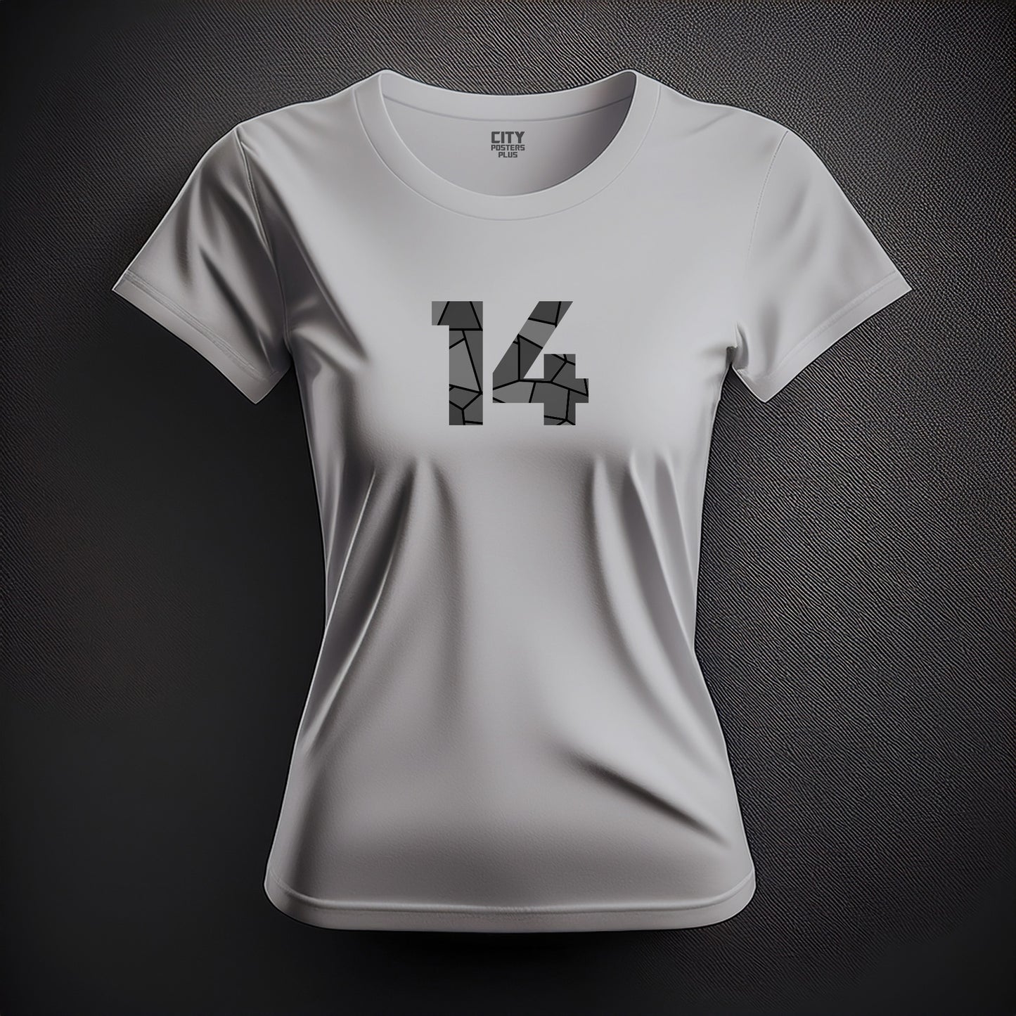 14 Number Women T-Shirt (Melange Grey) | Stylish Numeric Graphic Tee