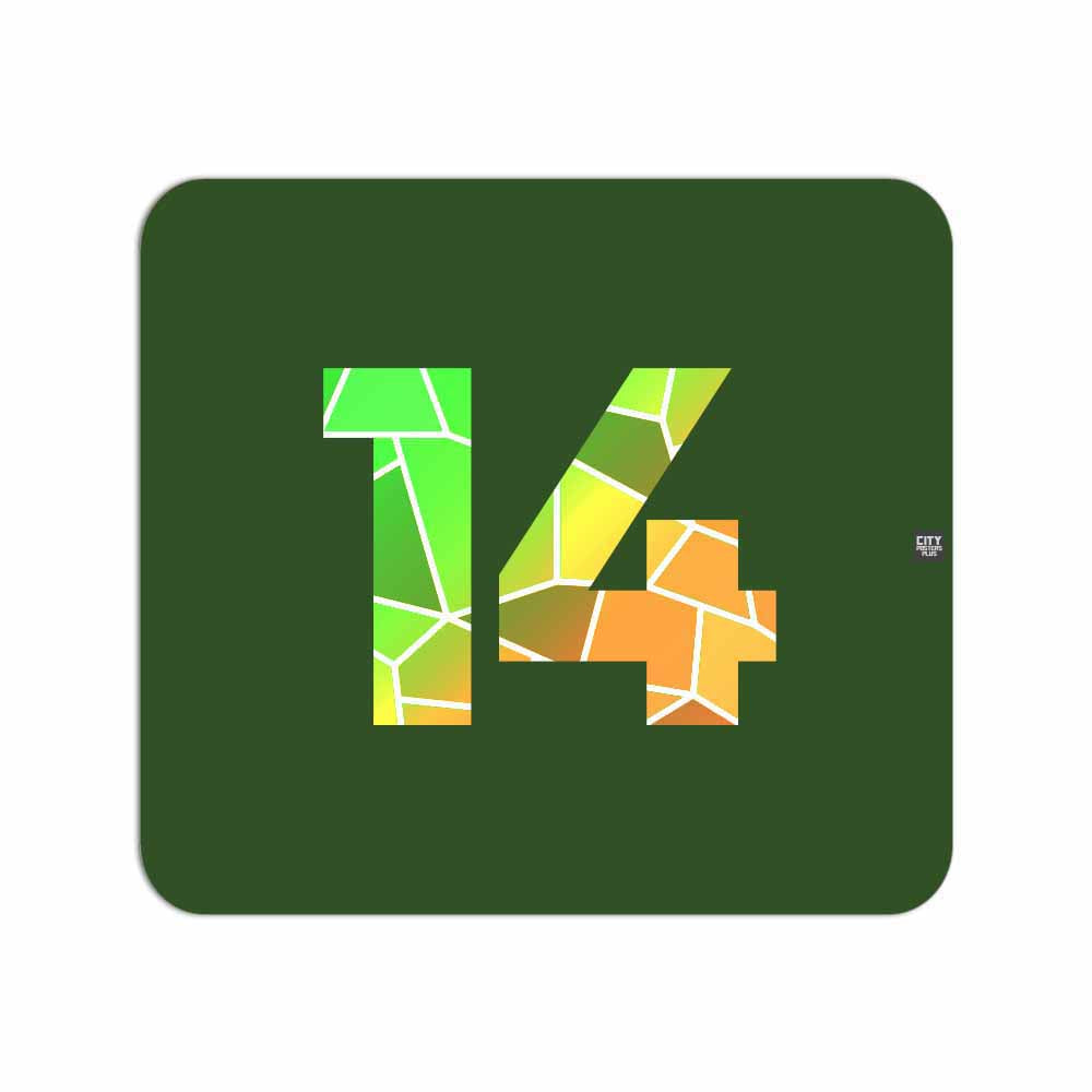 14 Number Mousepad (Olive Green)
