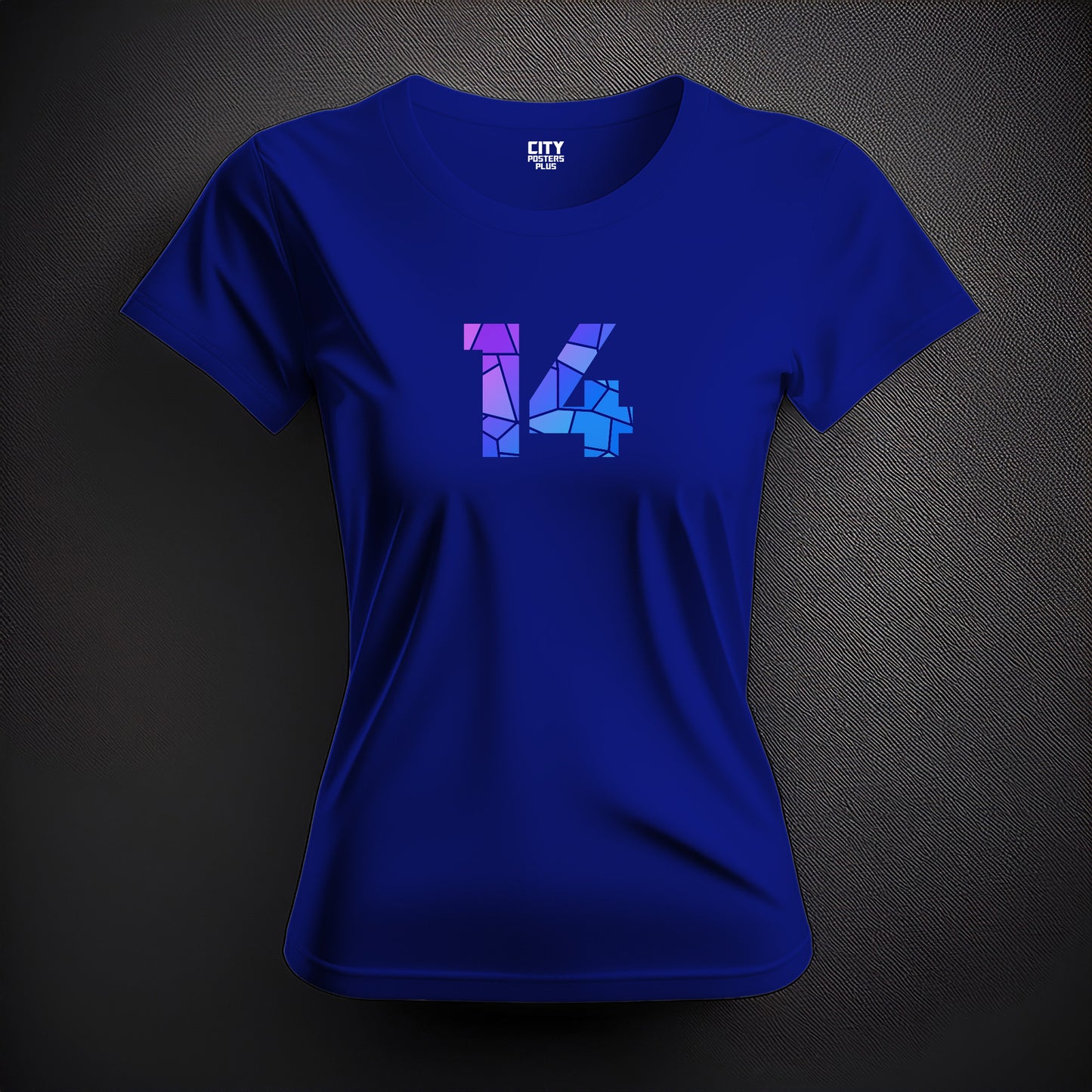 14 Number Women T-Shirt (Royal Blue) | Stylish Numeric Graphic Tee