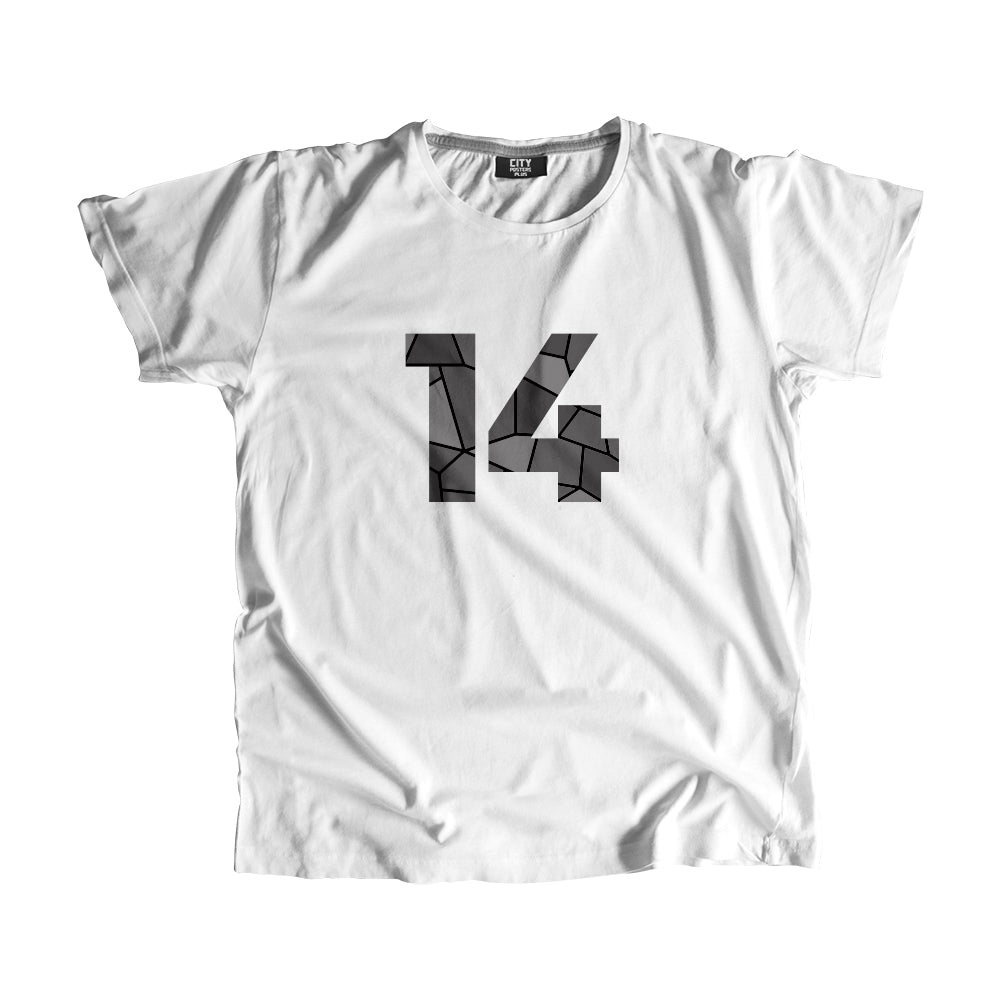 14 Number Men Unisex T-Shirt (White)| Classic Numeric Graphic Tee