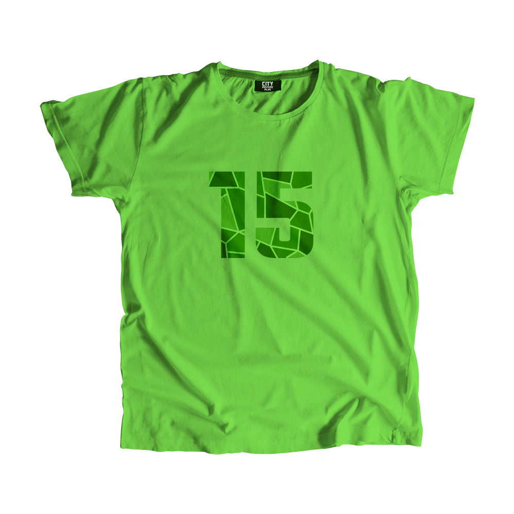 15 Number Men Unisex T-Shirt (Liril Green)| Classic Numeric Graphic Tee