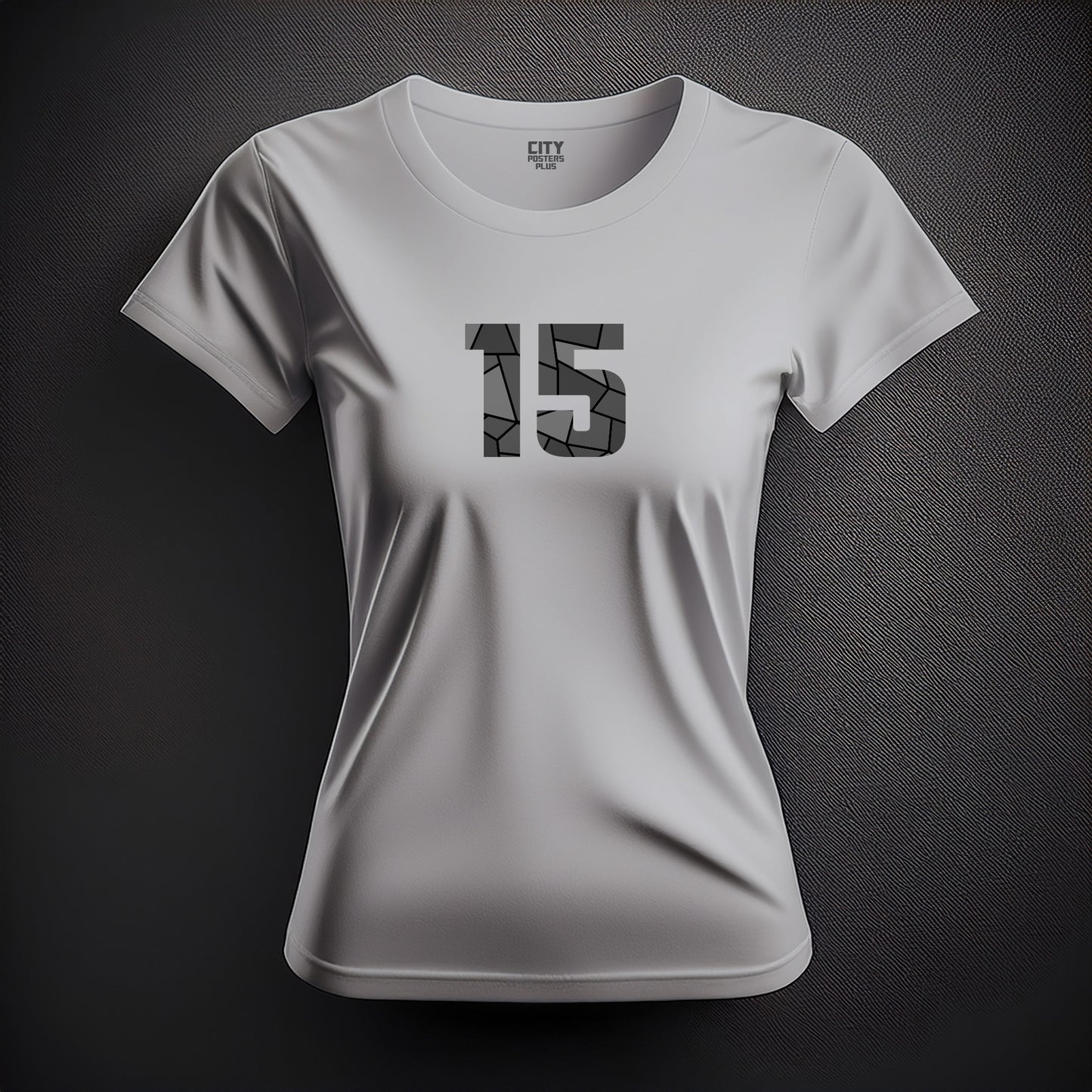 15 Number Women T-Shirt (Melange Grey) | Stylish Numeric Graphic Tee
