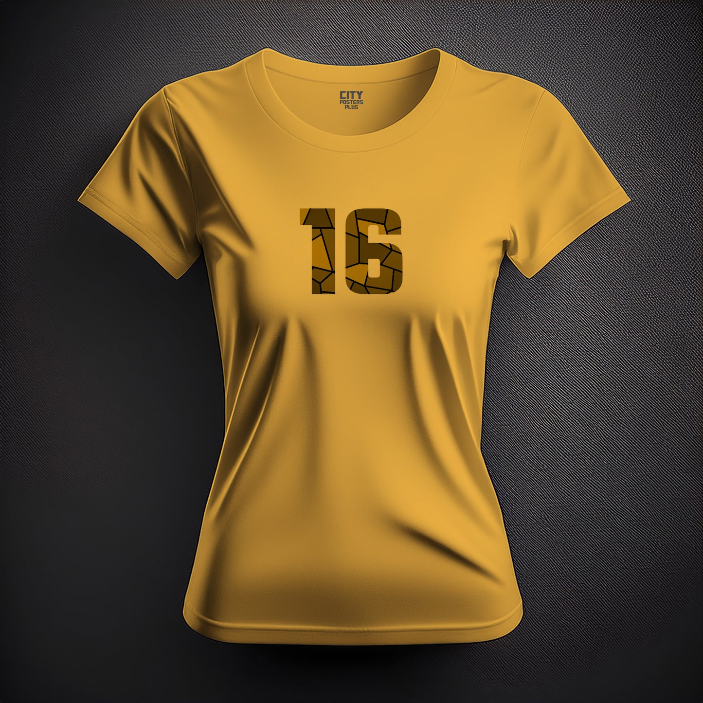 16 Number Women T-Shirt (Golden Yellow)