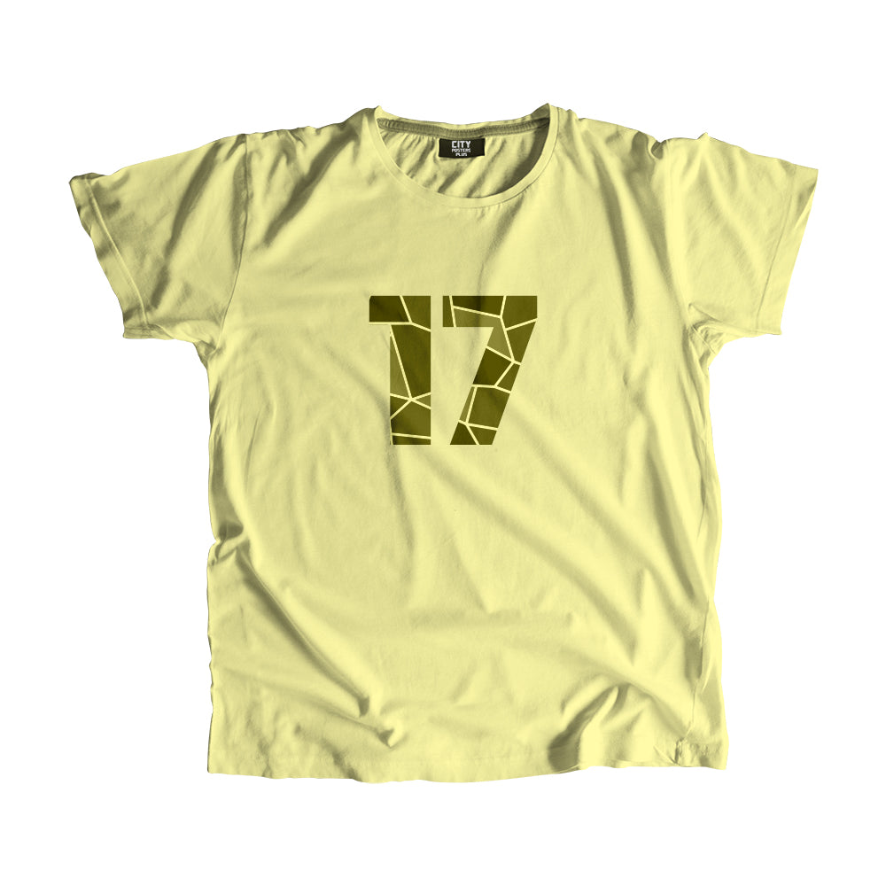 17 Number Men Unisex T-Shirt (Butter Yellow)| Classic Numeric Graphic Tee
