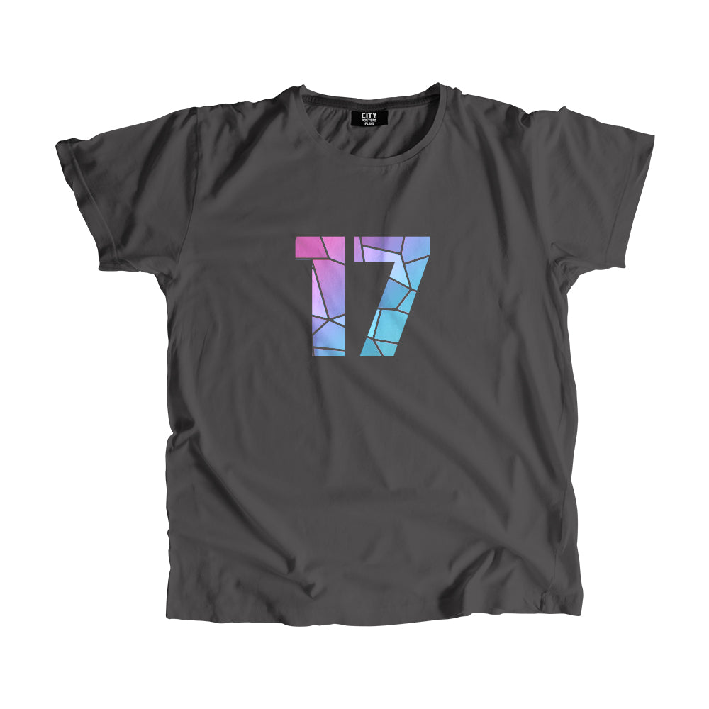 17 Number Men Unisex T-Shirt (Charcoal Grey)| Classic Numeric Graphic Tee