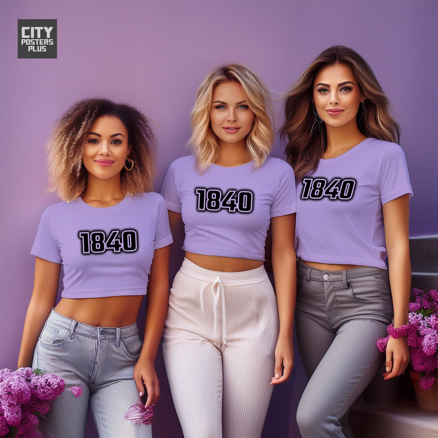 1840 Year Women Crop Top (Iris Lavender)