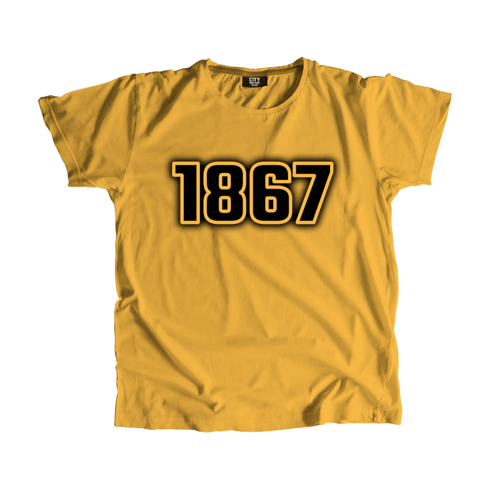 1867 Vintage Heritage Year Men Unisex T-Shirt (Golden Yellow)