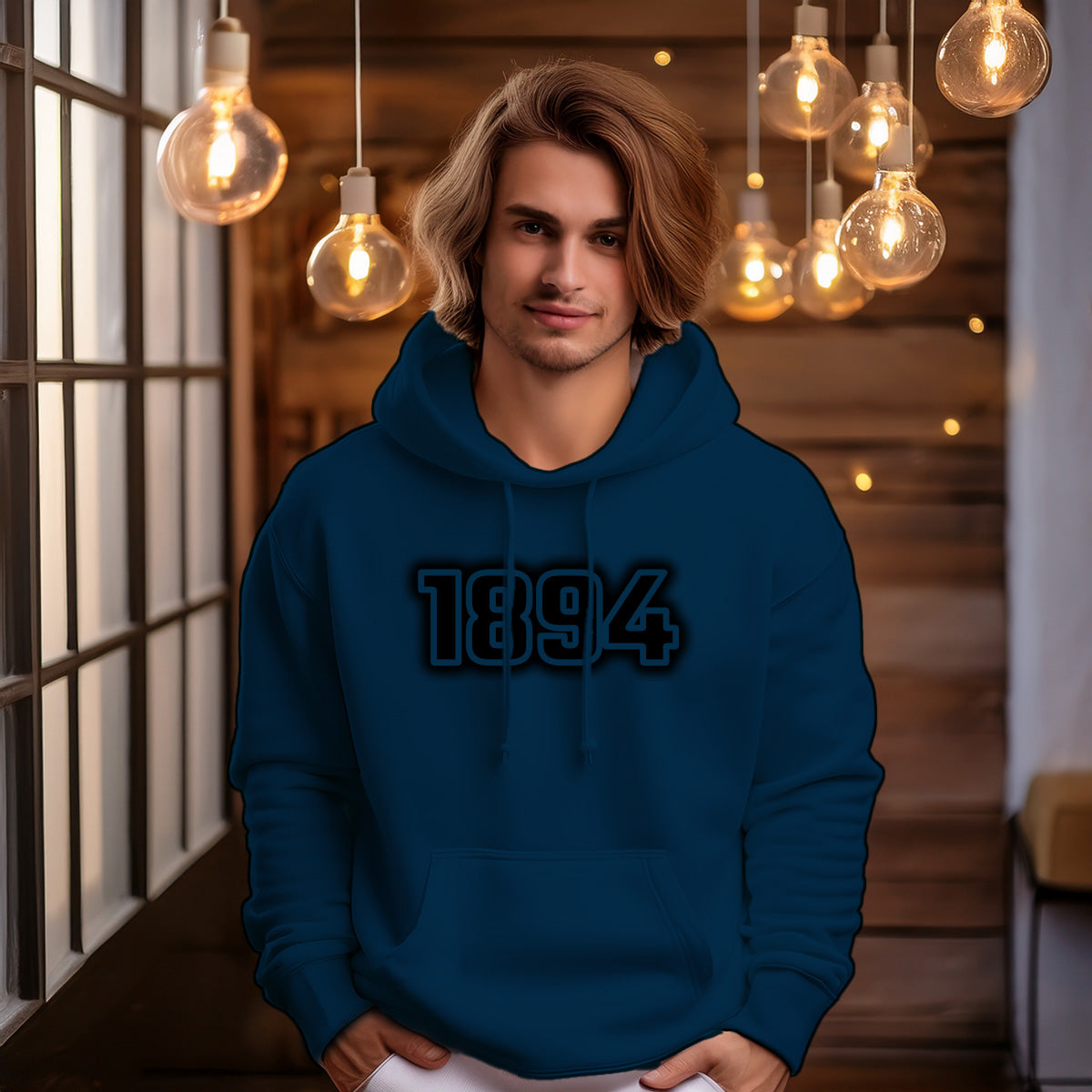 1894 Year Men Unisex Hoodie (Navy Blue)