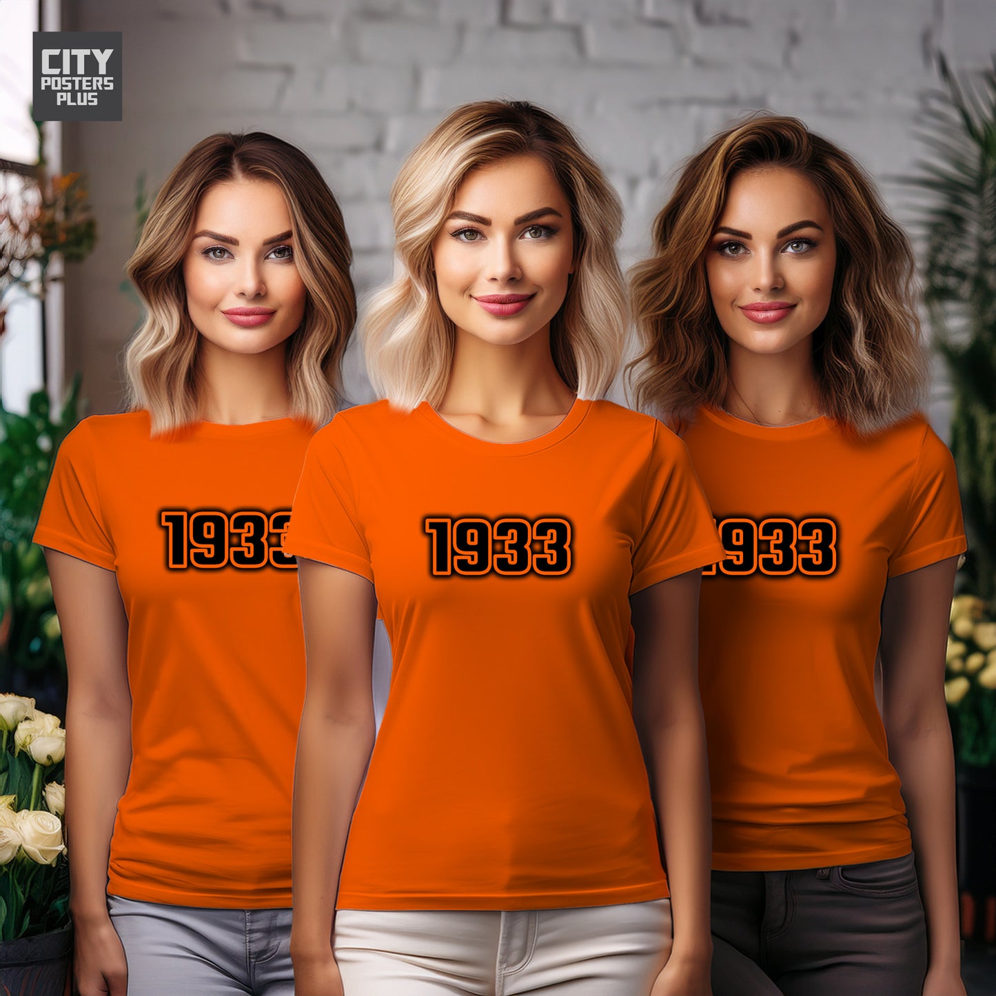 1933 Year Women T-Shirt (Orange)