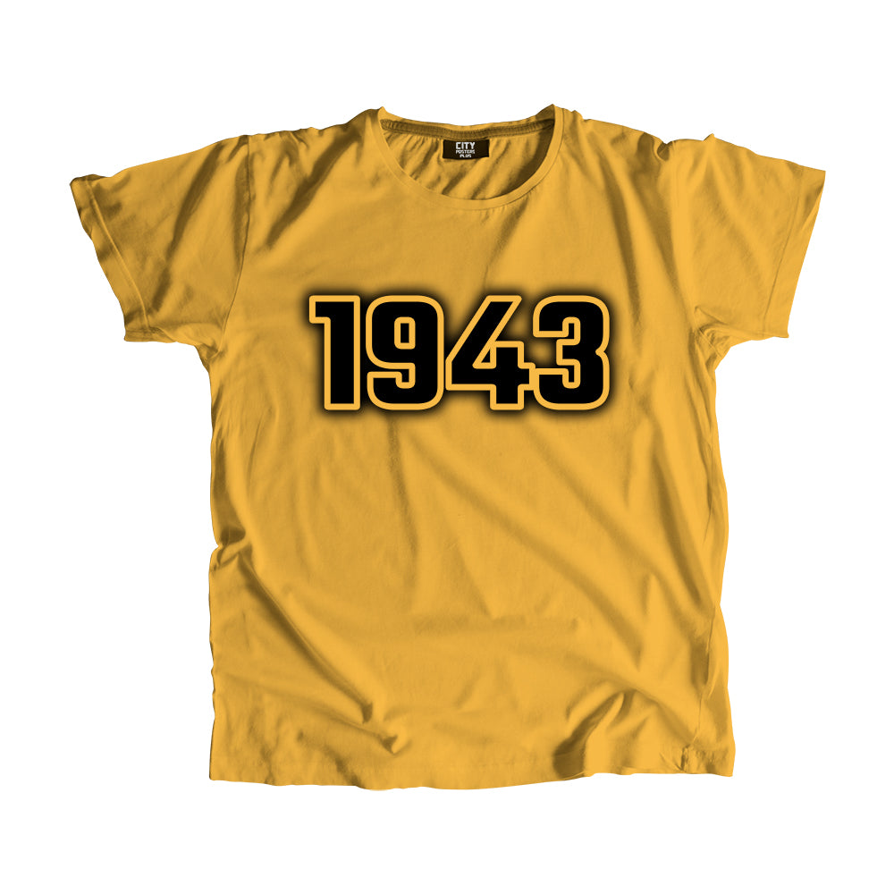 1943 Year Men Unisex T-Shirt (Golden Yellow)