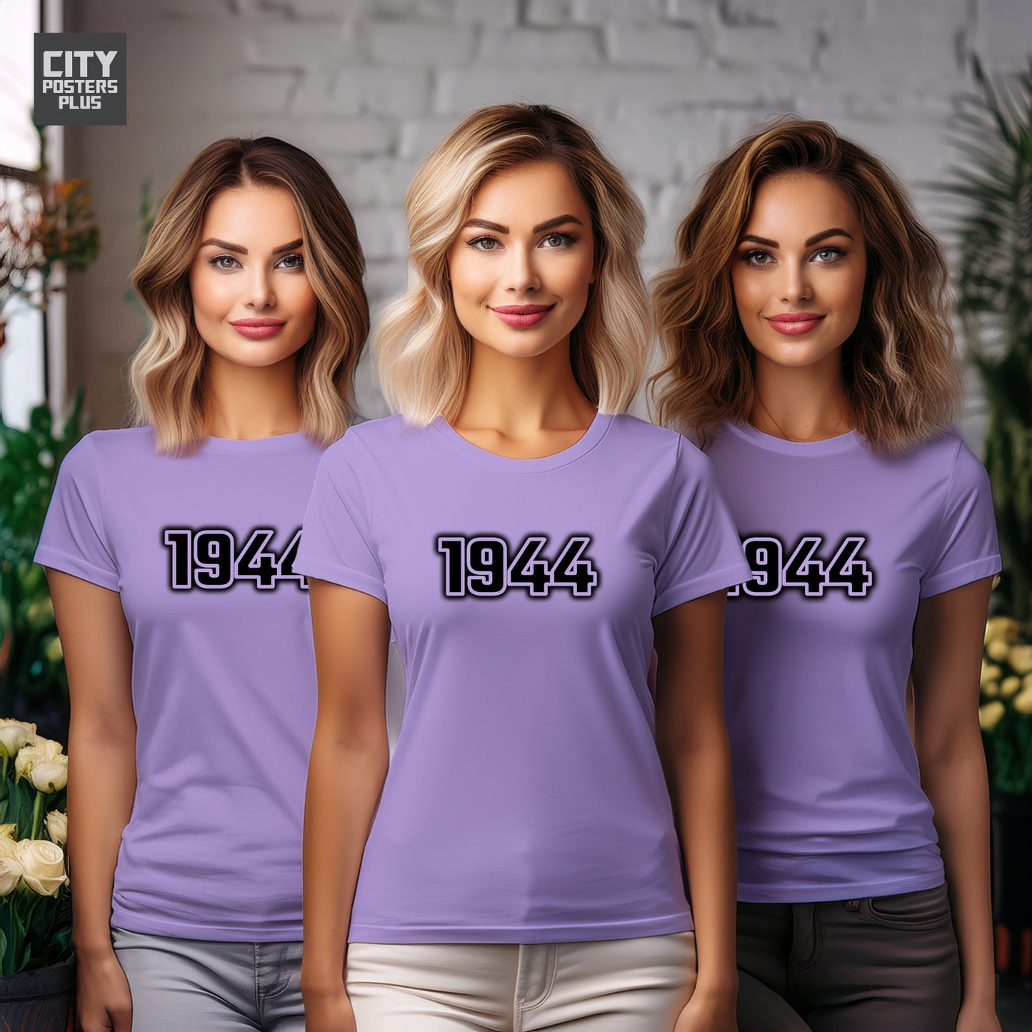 1944 Year Women T-Shirt (Iris Lavender)