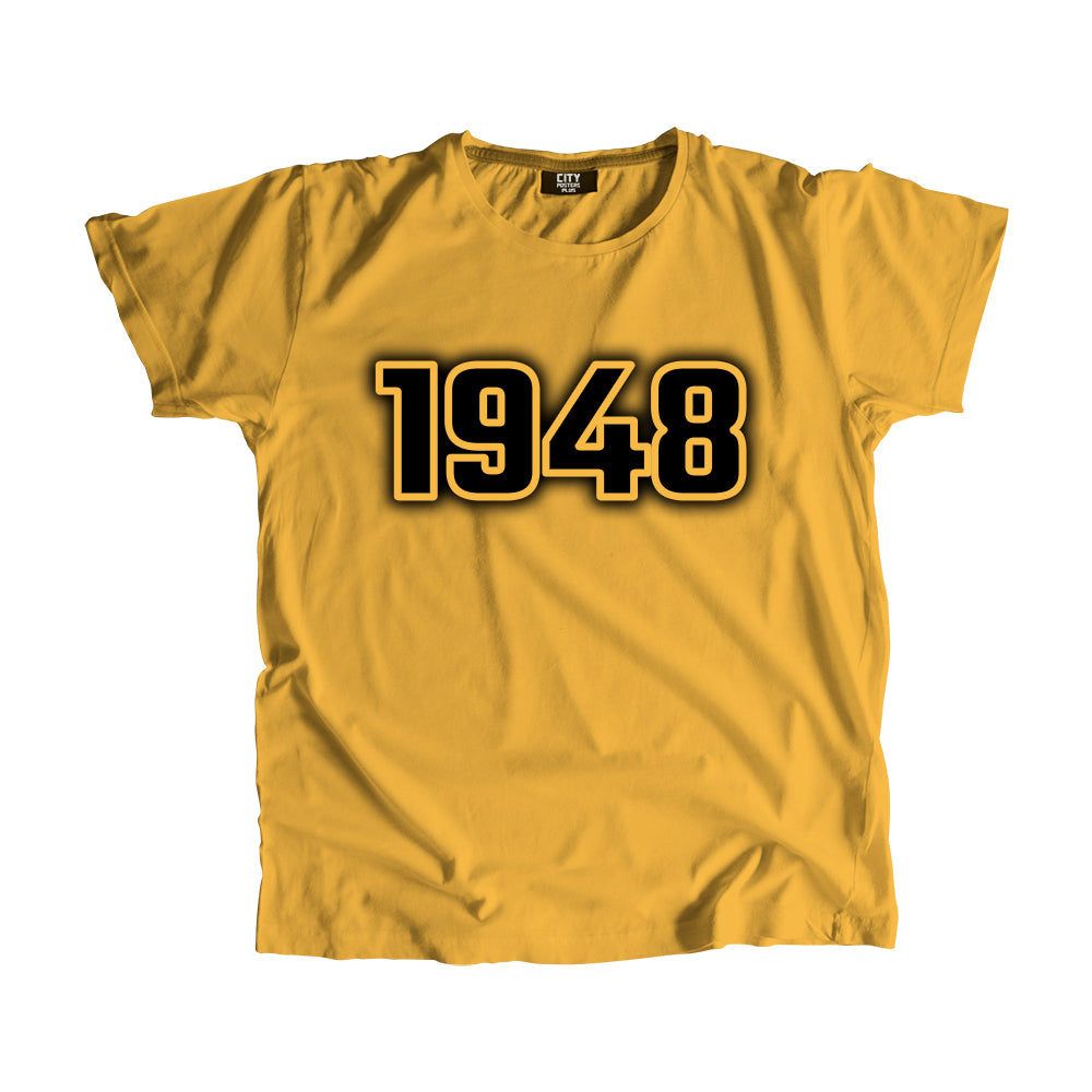 1948 Year Men Unisex T-Shirt (Golden Yellow)
