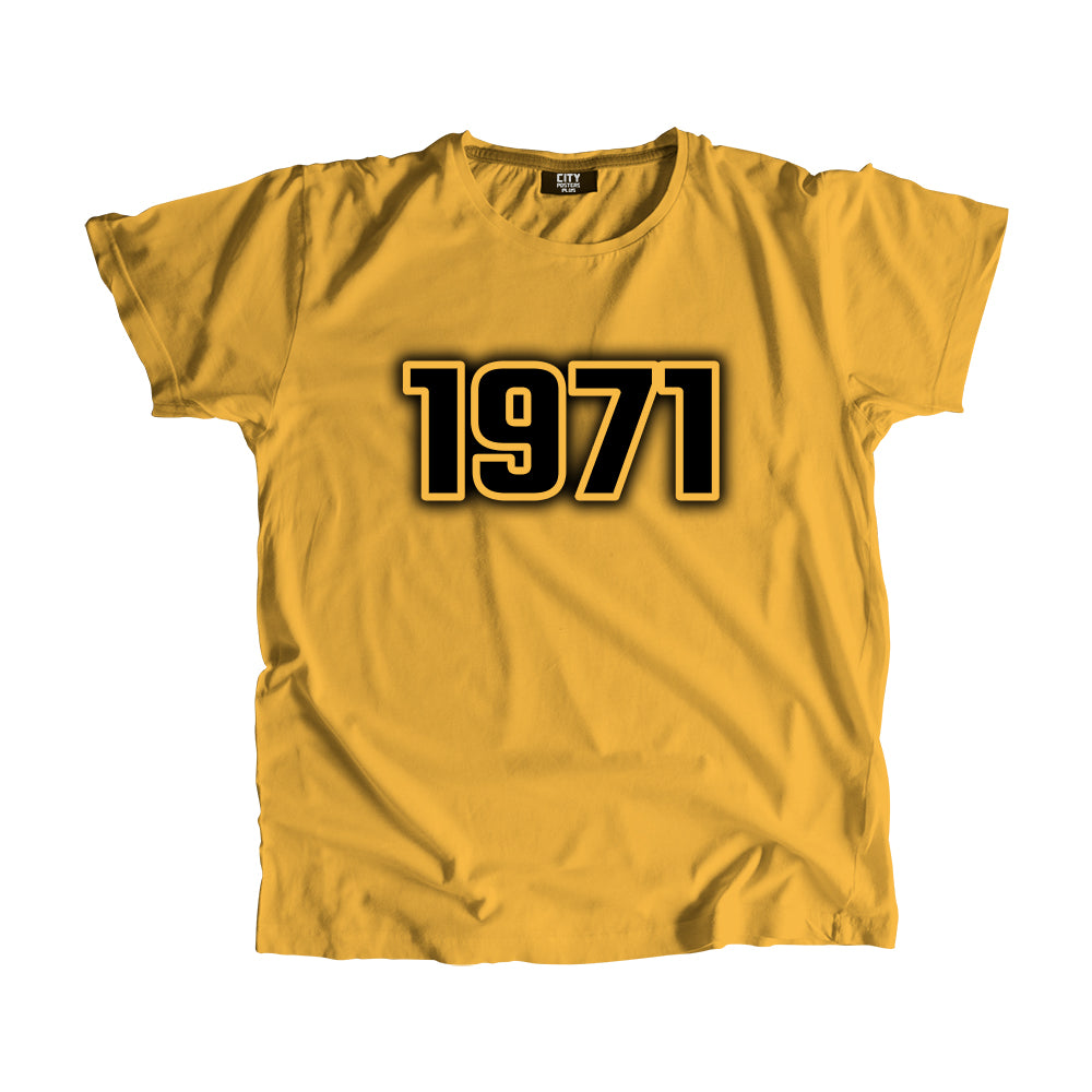 1971 Year Men Unisex T-Shirt (Golden Yellow)