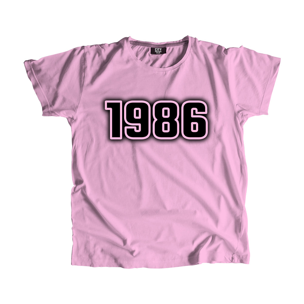 1986 Year Men Unisex T-Shirt (Light Pink)