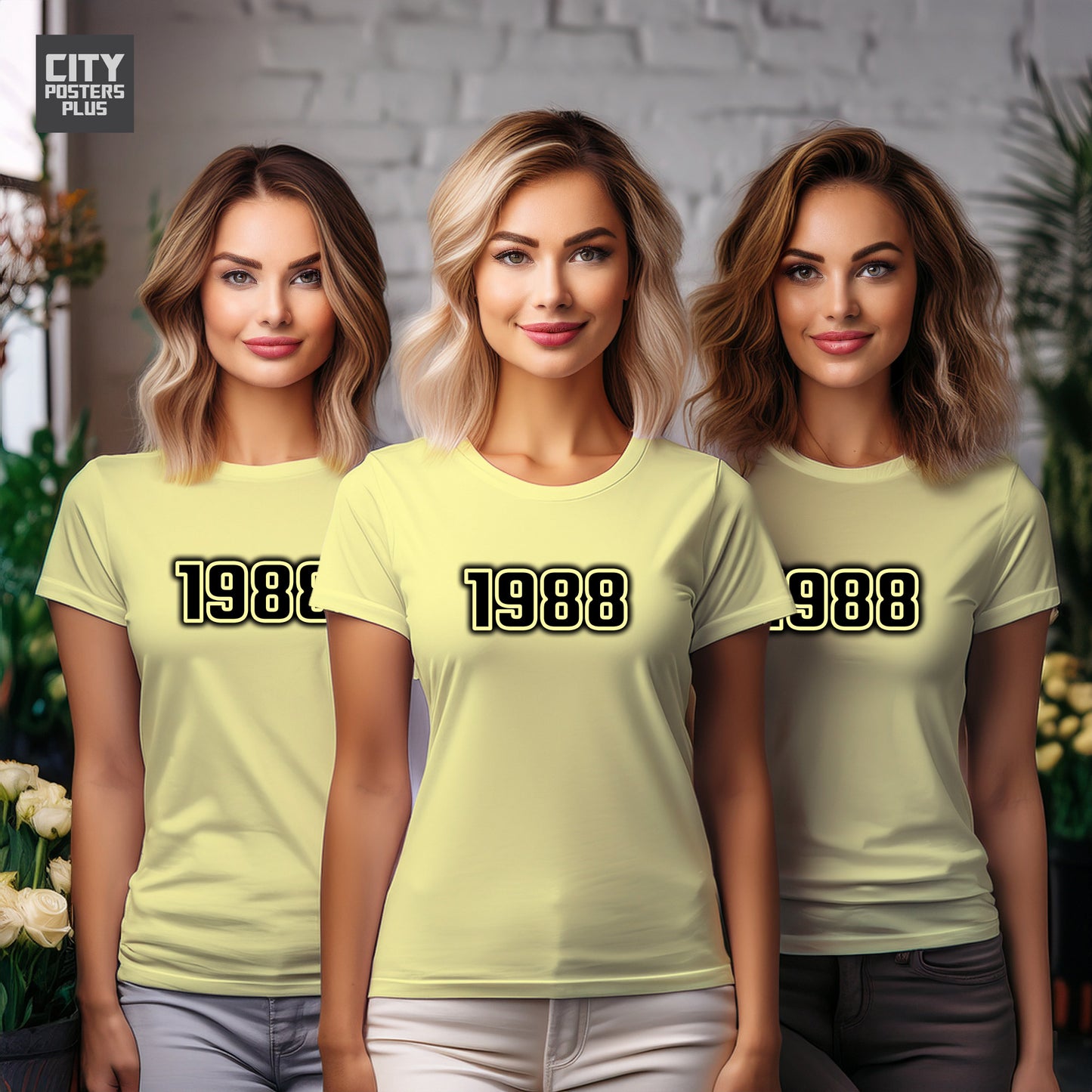 1988 Year Women T-Shirt (Butter Yellow)