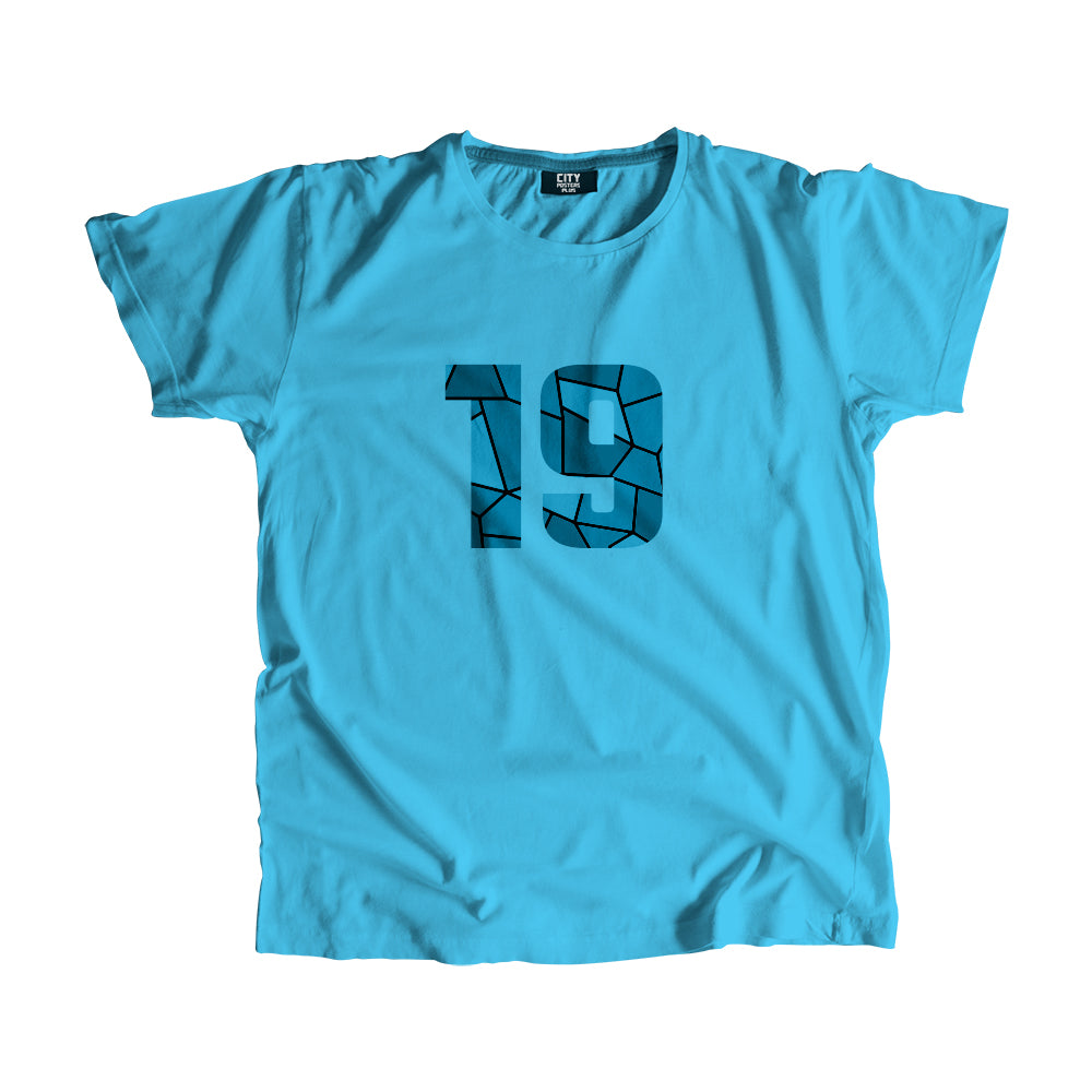 19 Number Men Unisex T-Shirt (Sky Blue)| Classic Numeric Graphic Tee